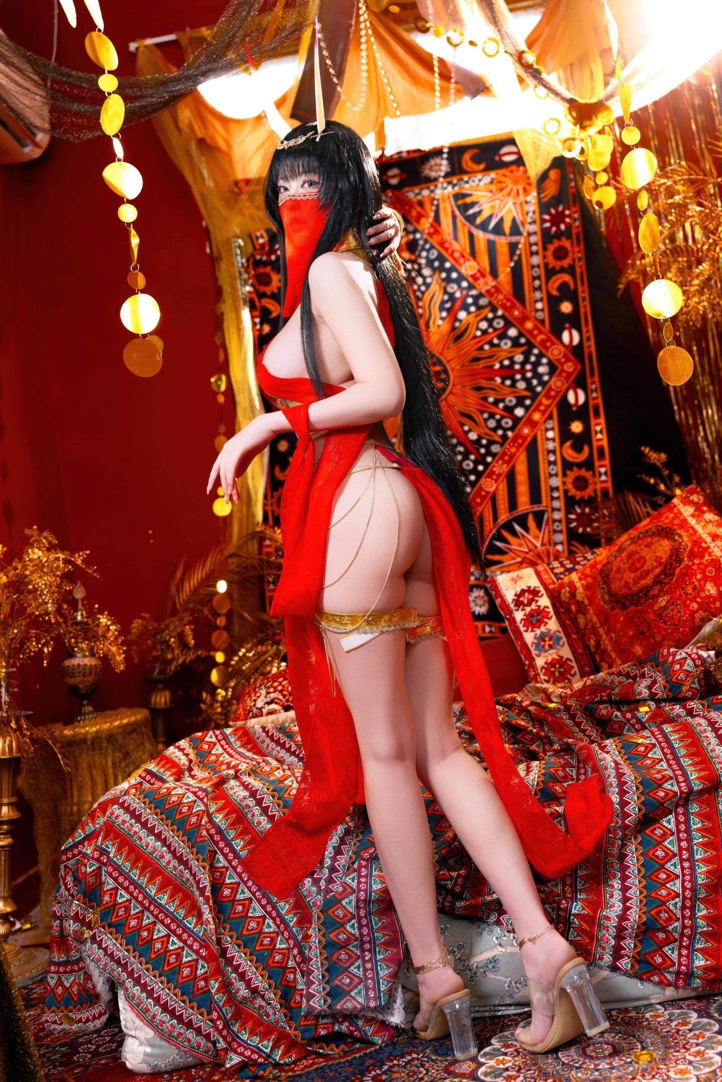 '[cosplay] 清水由乃 - 碧蓝航线 能代舞娘: Cô Nàng Mặc Đầm Đỏ Với Đôi Chân Dài Và Mông Quyến Rũ 59P2V'