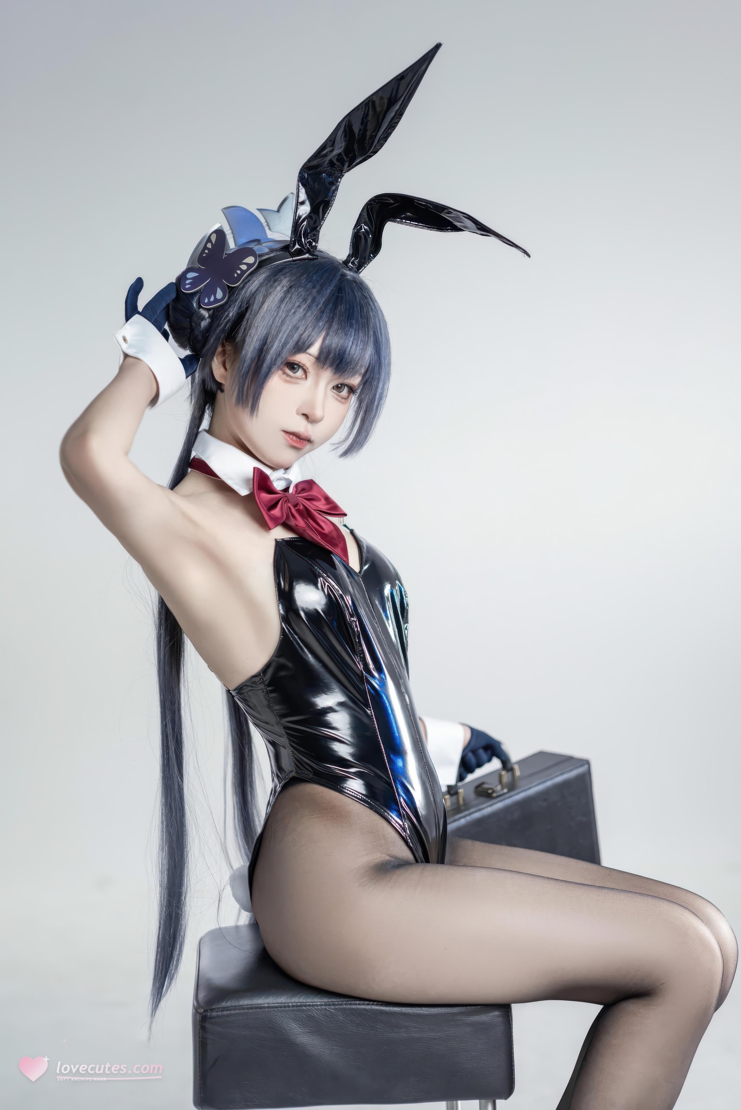 [costume play] 矢量魚 - 妃咲兔女郎：黒スト高ヒールのウサギ娘、魅惑のヒップと美胸 28P
