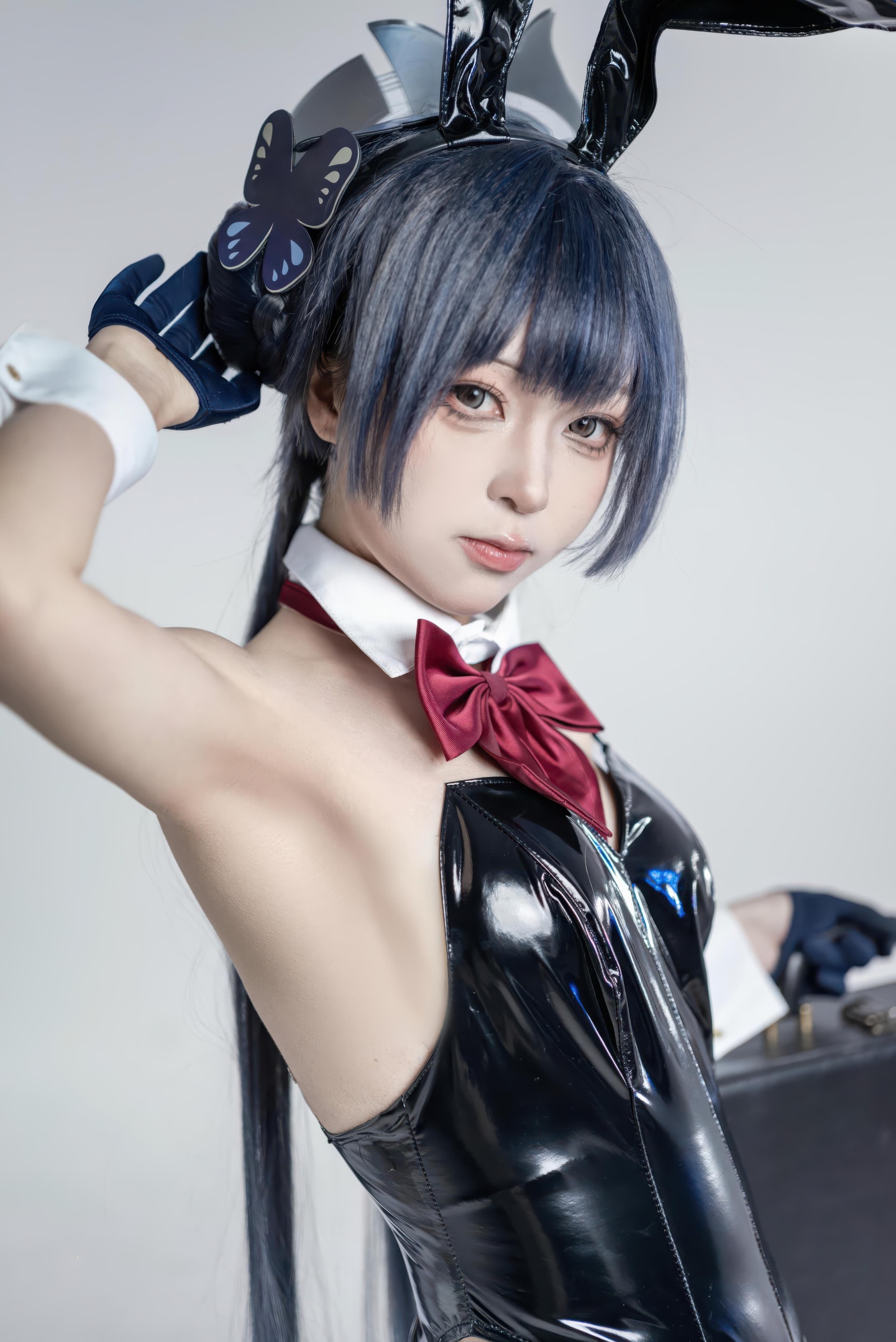 [costume play] 矢量魚 - 妃咲兔女郎：黒スト高ヒールのウサギ娘、魅惑のヒップと美胸 28P