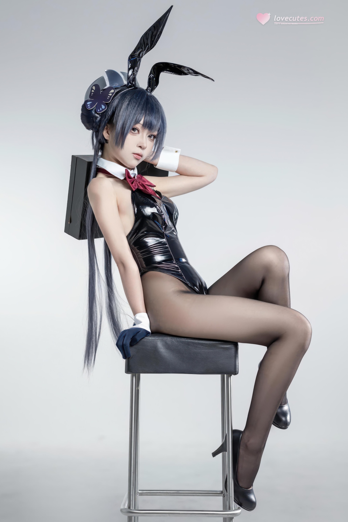[costume play] 矢量魚 - 妃咲兔女郎：黒スト高ヒールのウサギ娘、魅惑のヒップと美胸 28P