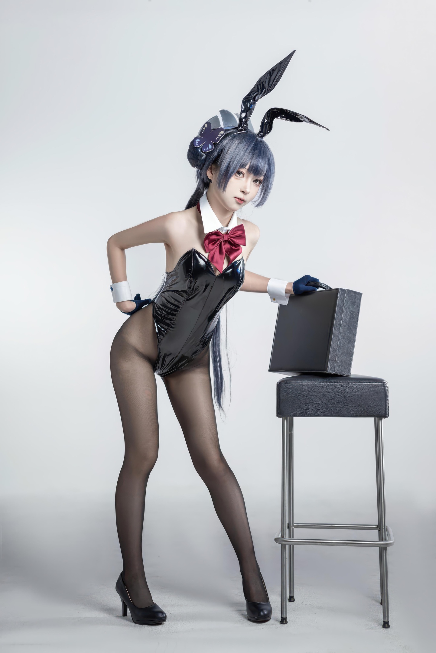 [cosplay] 矢量魚 - 妃咲兔女郎：黑絲高跟兔女郎 翹臀美胸 28P