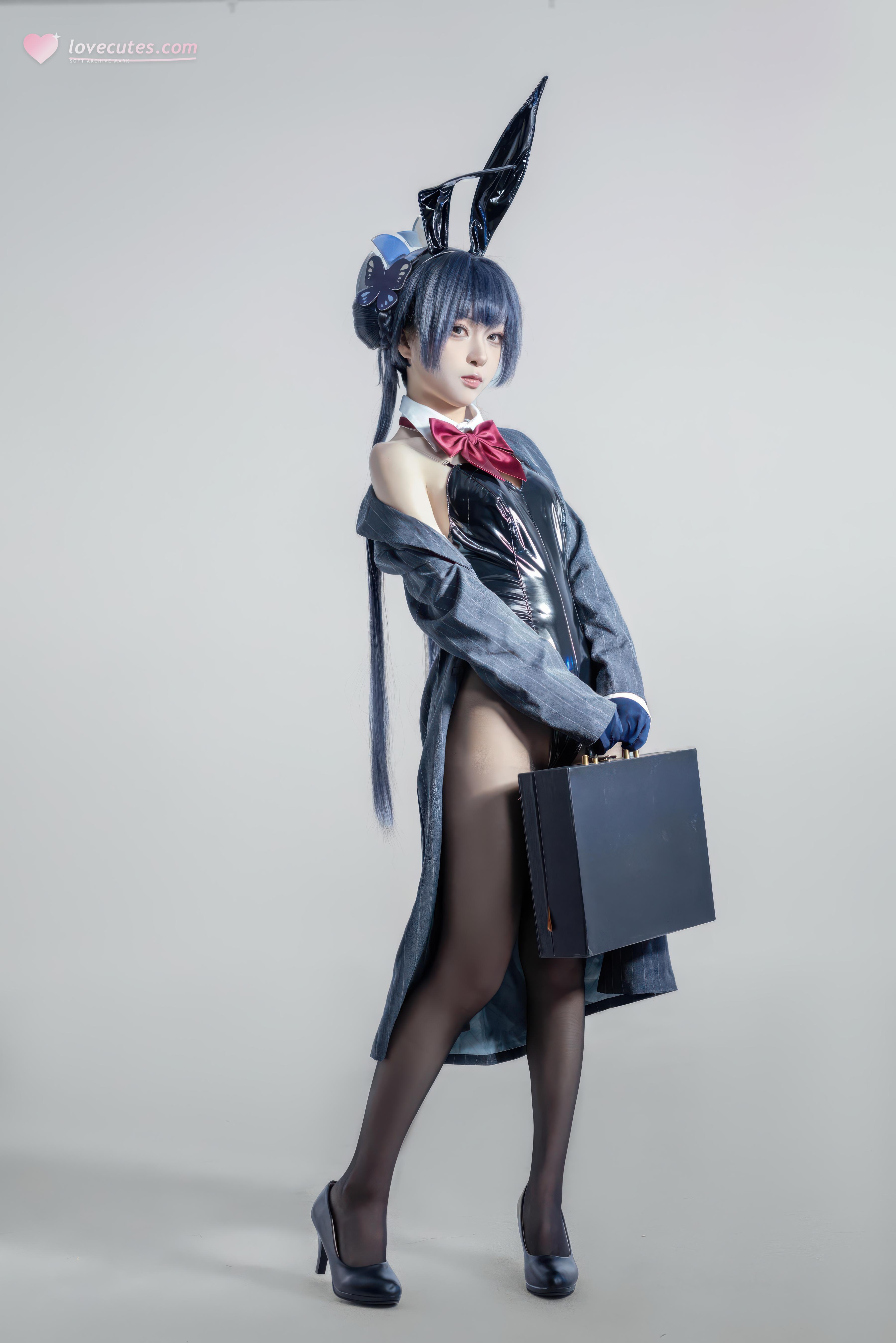[cosplay] 矢量魚 - 妃咲兔女郎：黑絲高跟兔女郎 翹臀美胸 28P
