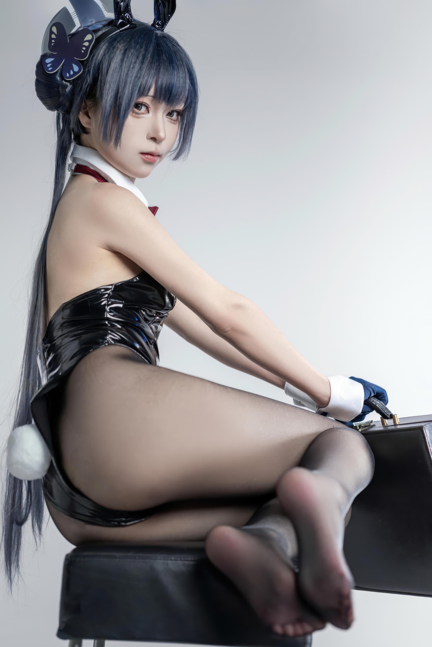 [cosplay] 矢量魚 - 妃咲兔女郎：黑絲高跟兔女郎 翹臀美胸 28P