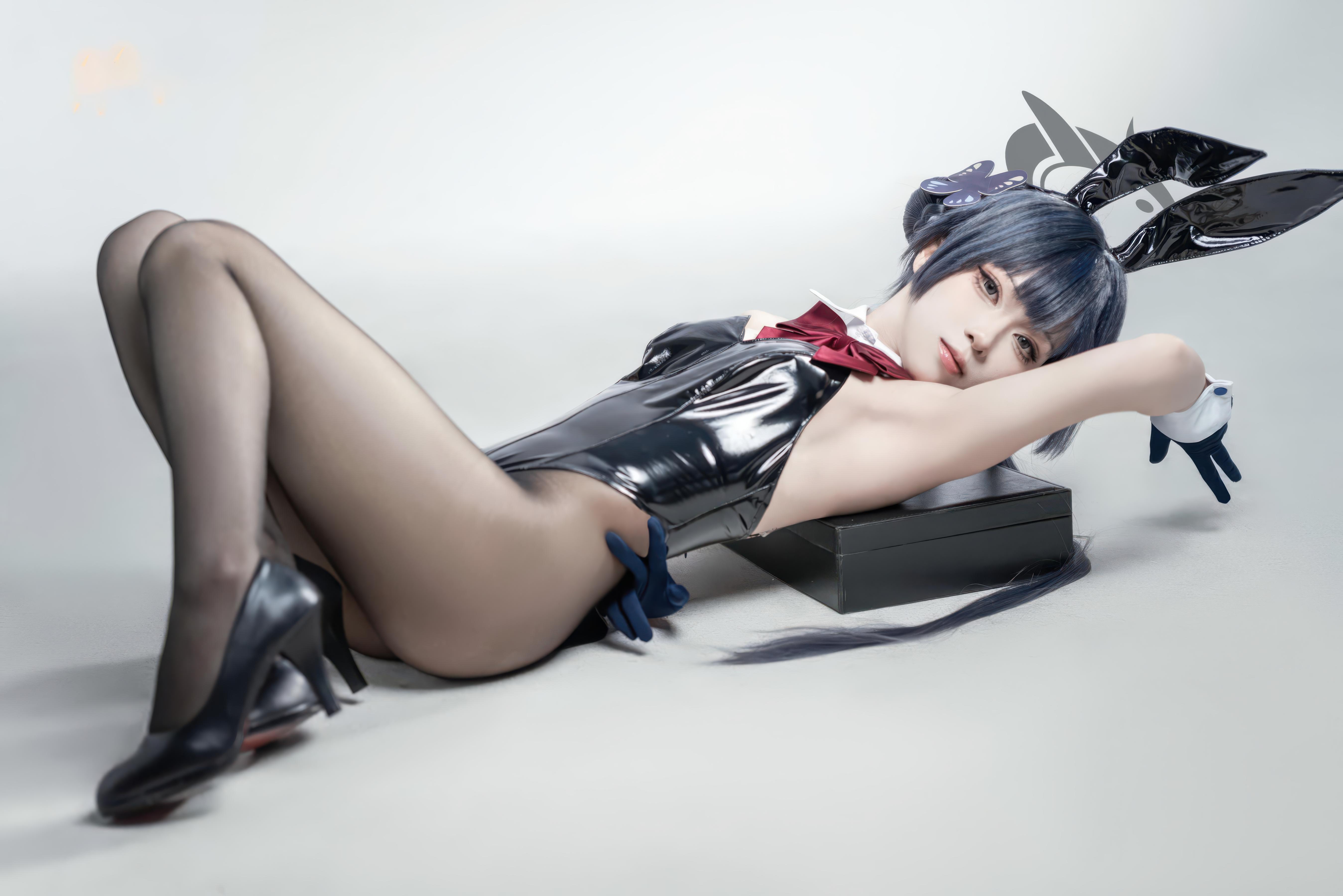 [cosplay] 矢量魚 - 妃咲兔女郎：黑絲高跟兔女郎 翹臀美胸 28P