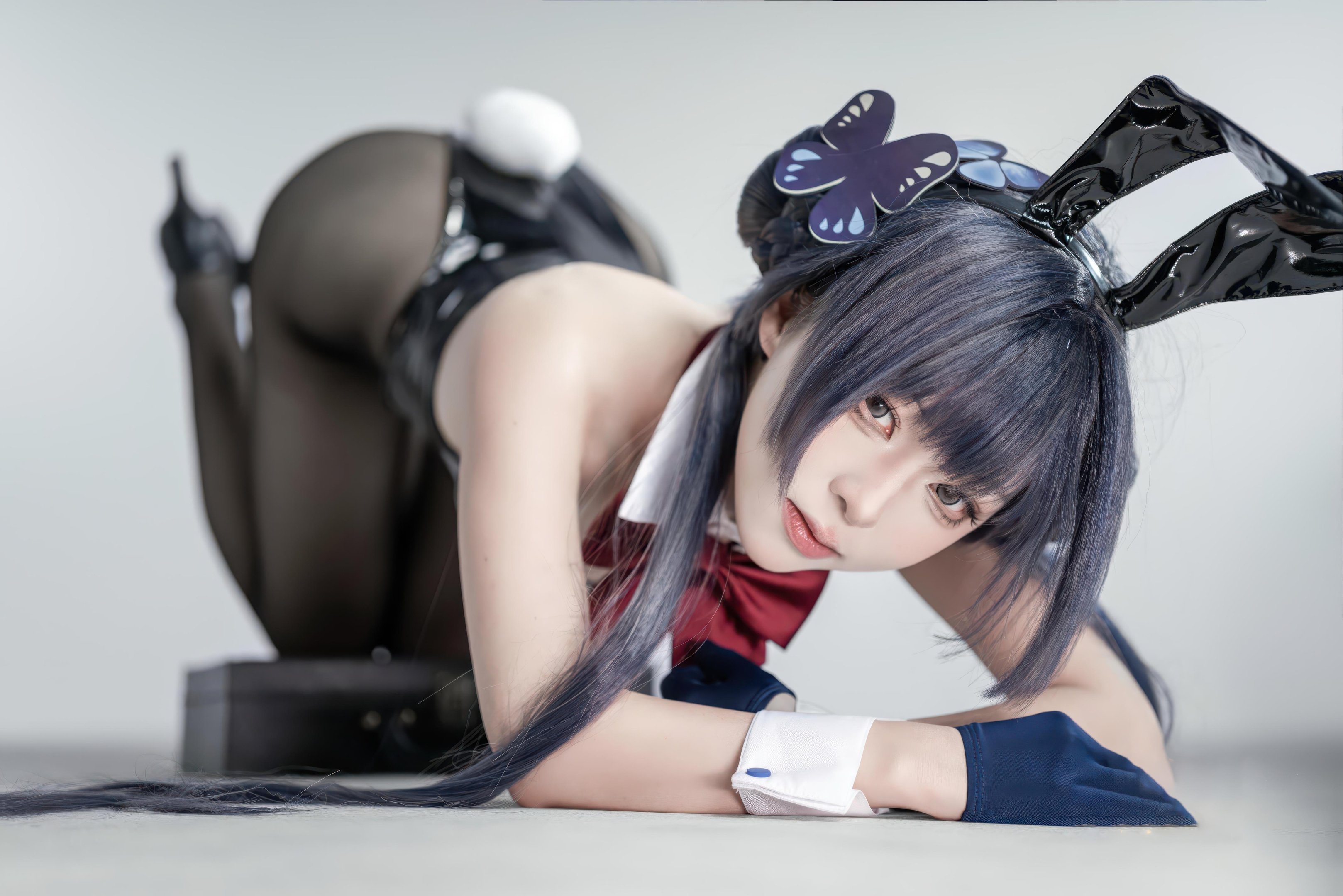 [cosplay] 矢量魚 - 妃咲兔女郎：黑絲高跟兔女郎 翹臀美胸 28P