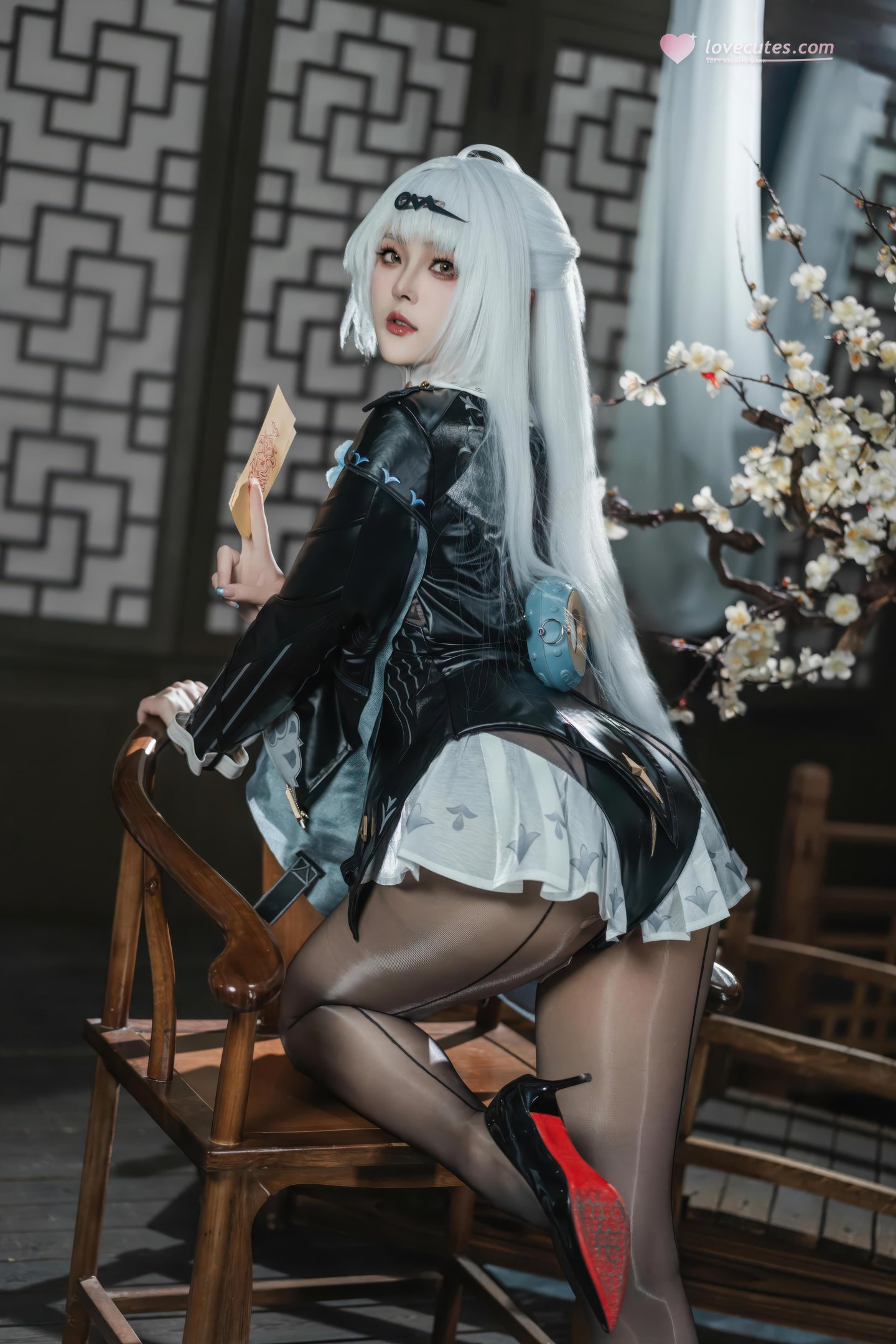[Cosplay] Natsuko Natsukoko - Zero Escape: Elegant in Black Stockings and High Heels, Showcasing Stunning Legs and Curves, 87P