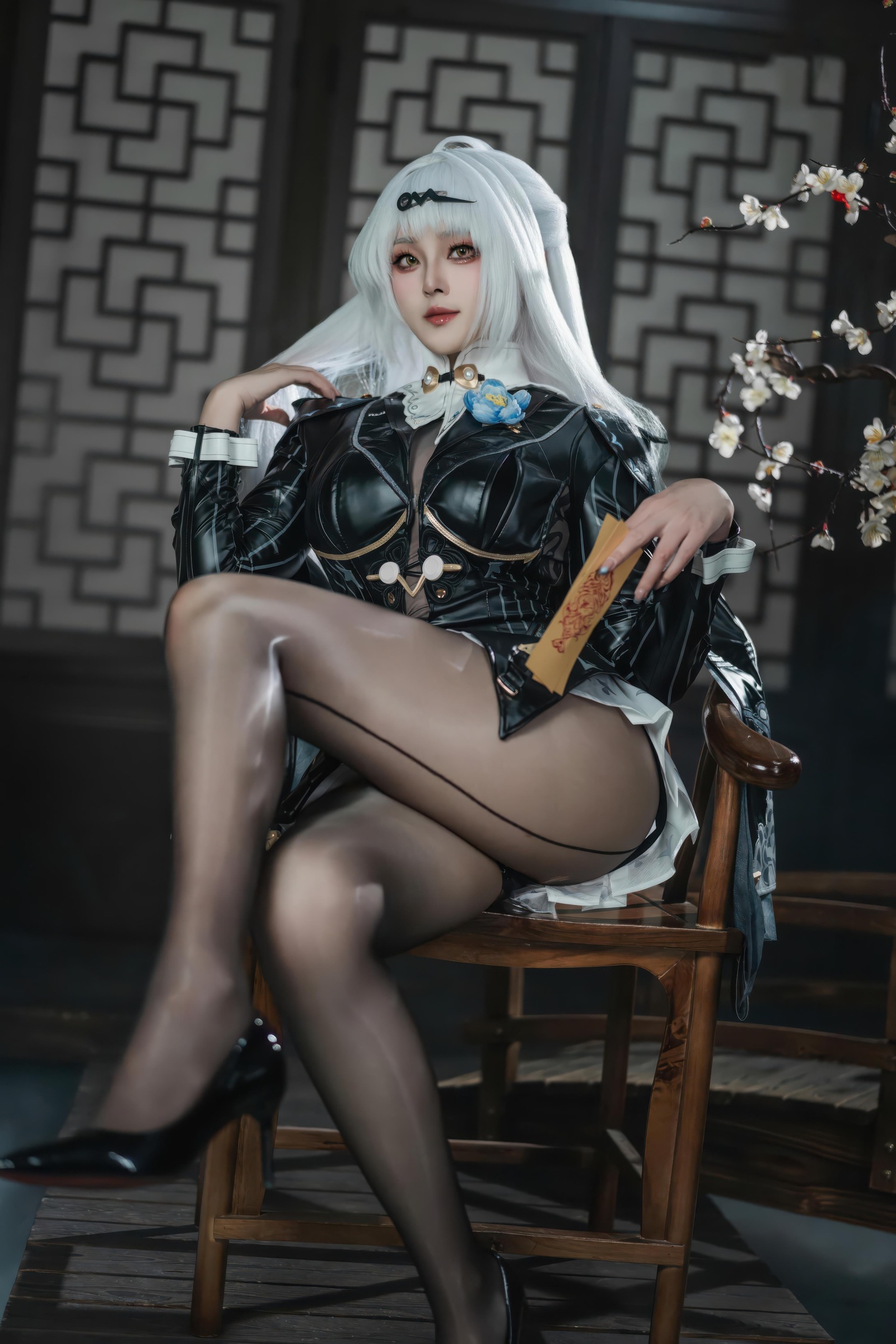 [Cosplay] Natsuko Natsukoko - Zero Escape: Elegant in Black Stockings and High Heels, Showcasing Stunning Legs and Curves, 87P