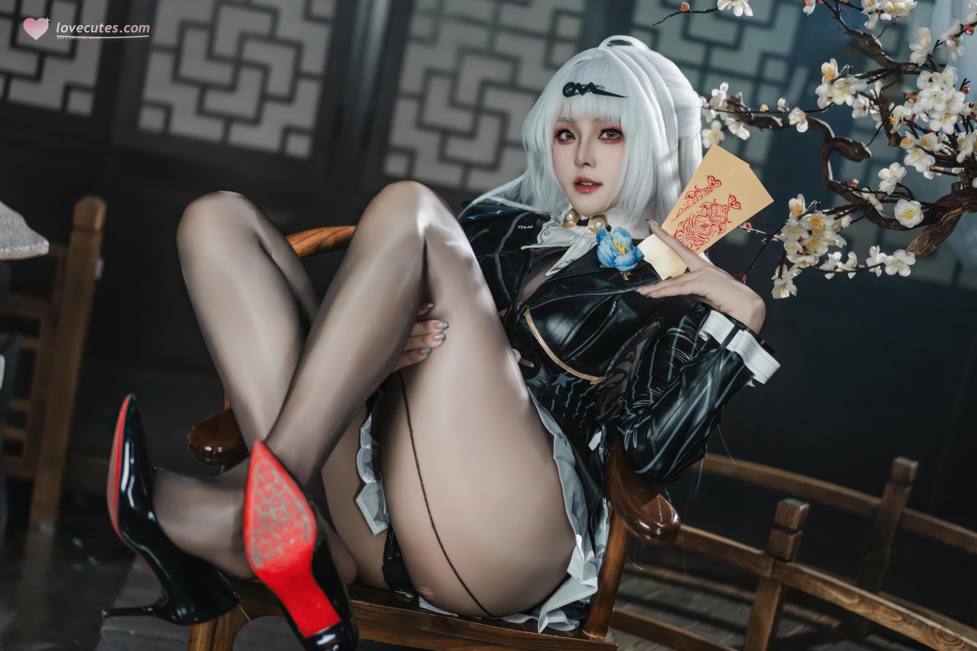 [Cosplay] Natsuko Natsukoko - Zero Escape: Elegant in Black Stockings and High Heels, Showcasing Stunning Legs and Curves, 87P