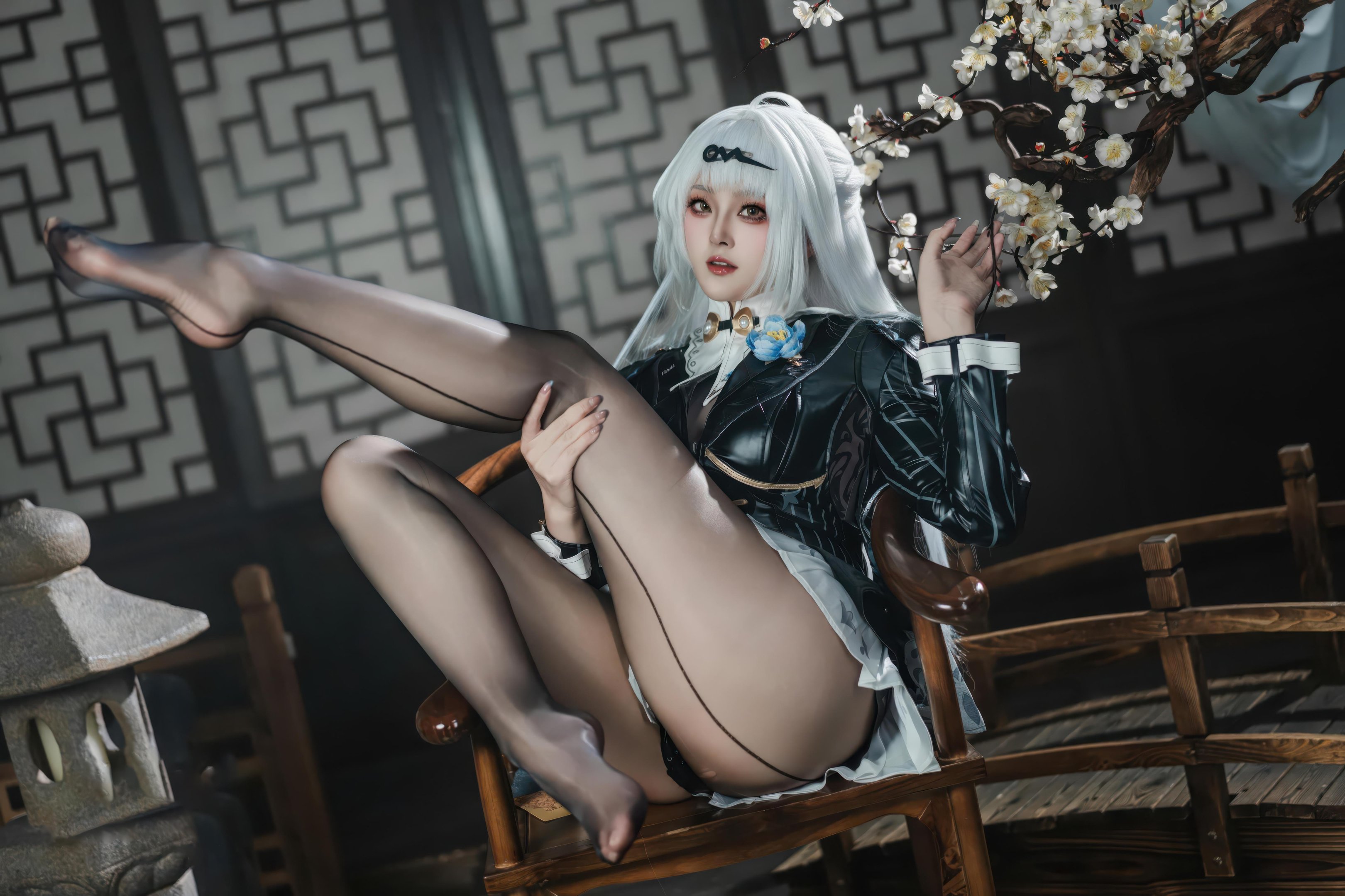 [Cosplay] Natsuko Natsukoko - Zero Escape: Elegant in Black Stockings and High Heels, Showcasing Stunning Legs and Curves, 87P