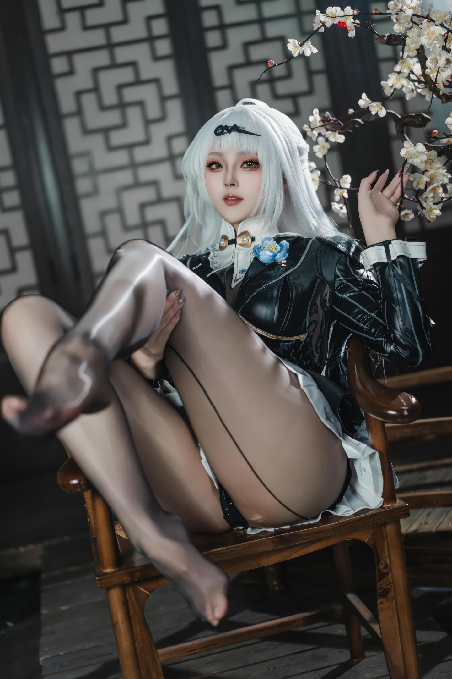 [Cosplay] Natsuko Natsukoko - Zero Escape: Elegant in Black Stockings and High Heels, Showcasing Stunning Legs and Curves, 87P