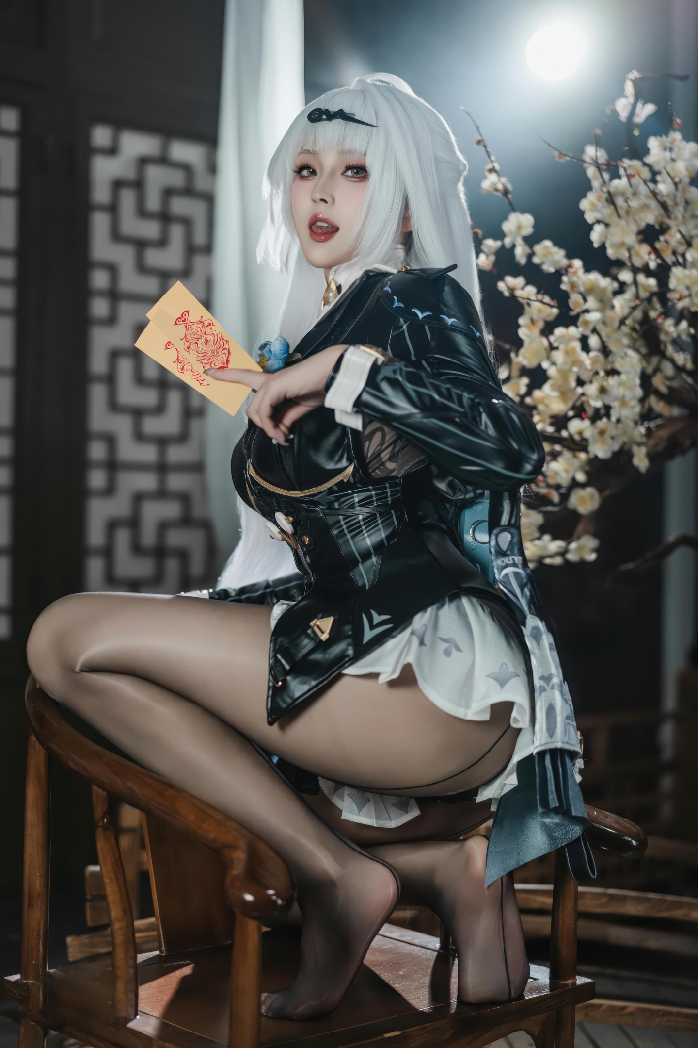 [Cosplay] Natsuko Natsukoko - Zero Escape: Elegant in Black Stockings and High Heels, Showcasing Stunning Legs and Curves, 87P