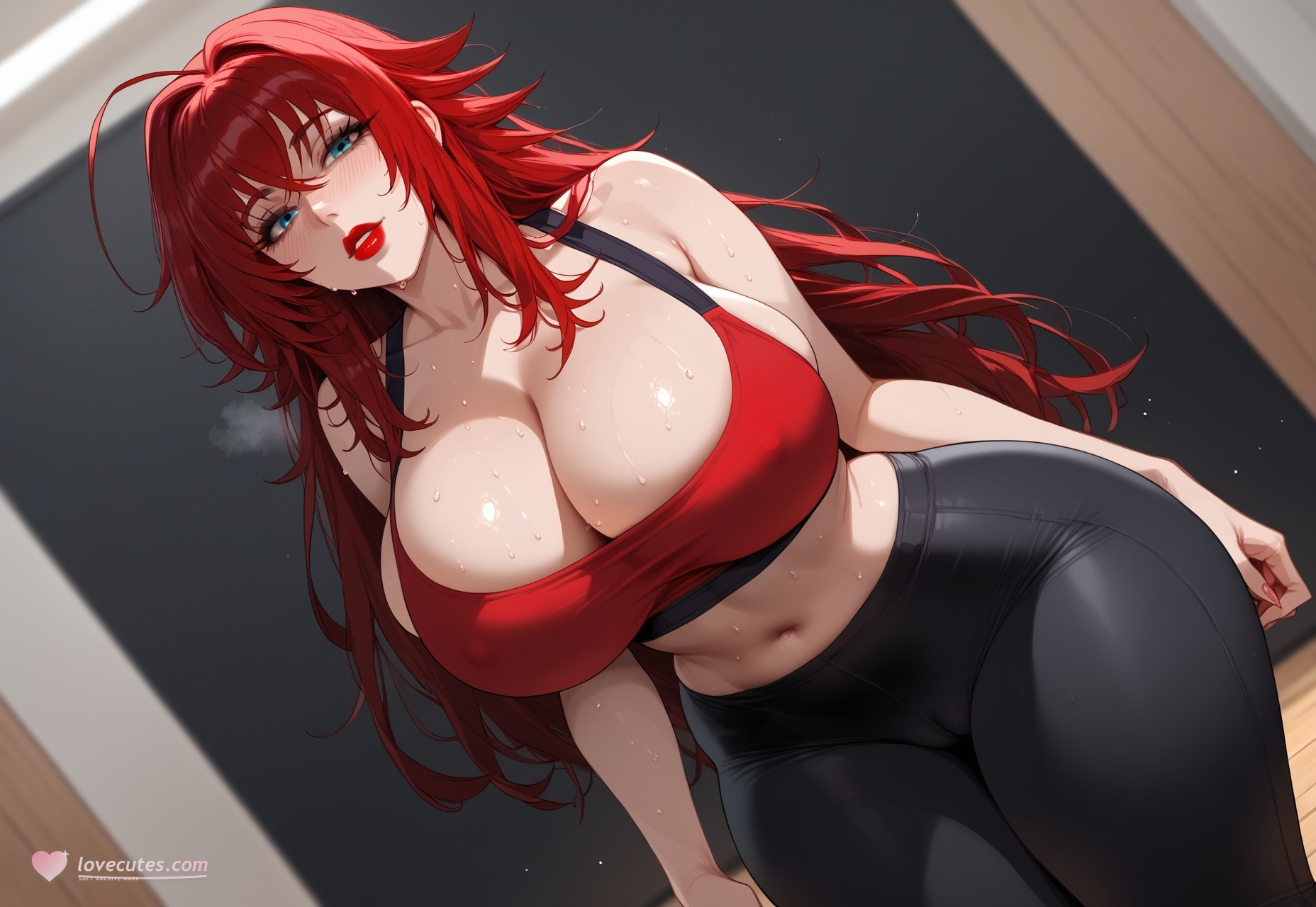 Cô Gái Anime Tạo Ra Bằng AI - 恶魔高校D×D 莉雅丝·吉蒙里: Đầm Ôm Đỏ, Ngực Khủng, Mông Quyến Rũ, Ướt Áo Lộ Da 158P
