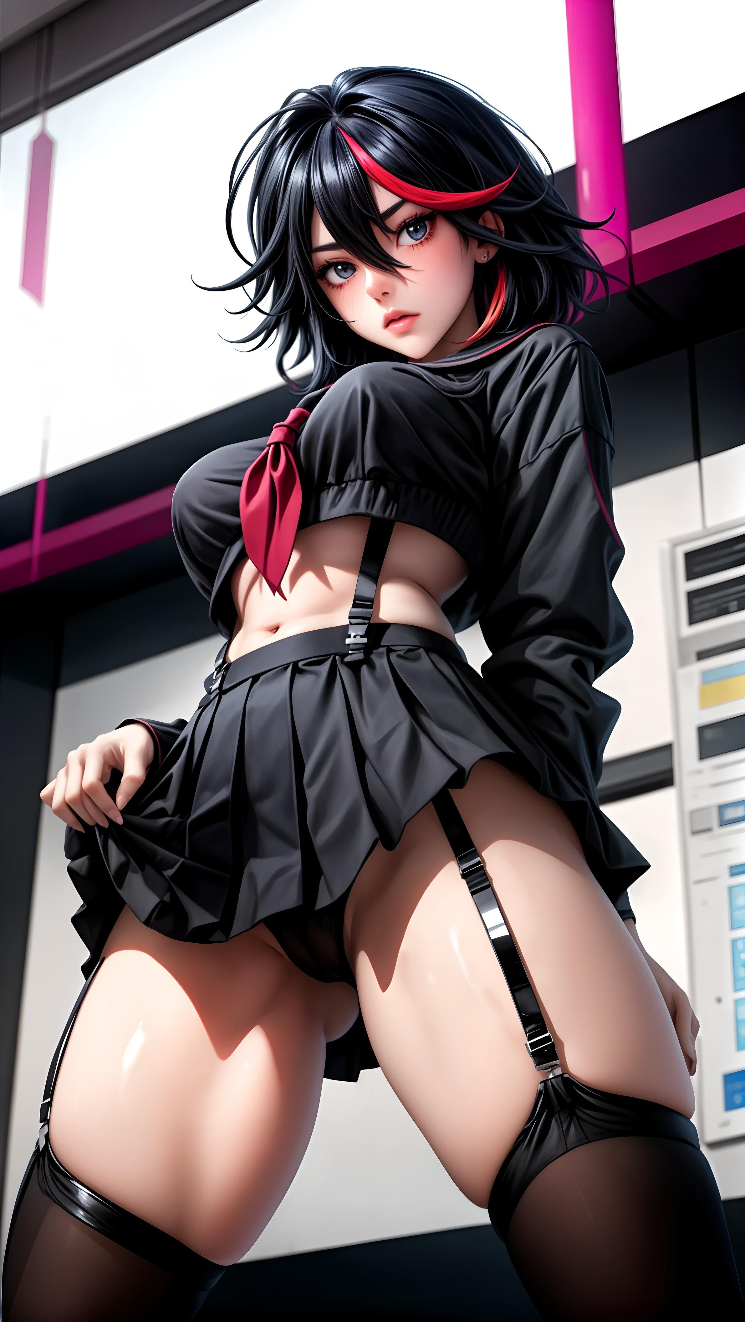 AI生成的動漫少女 - 斬服少女 缠流子：制服白絲巨乳露點 露穴束縛裸拍 41P