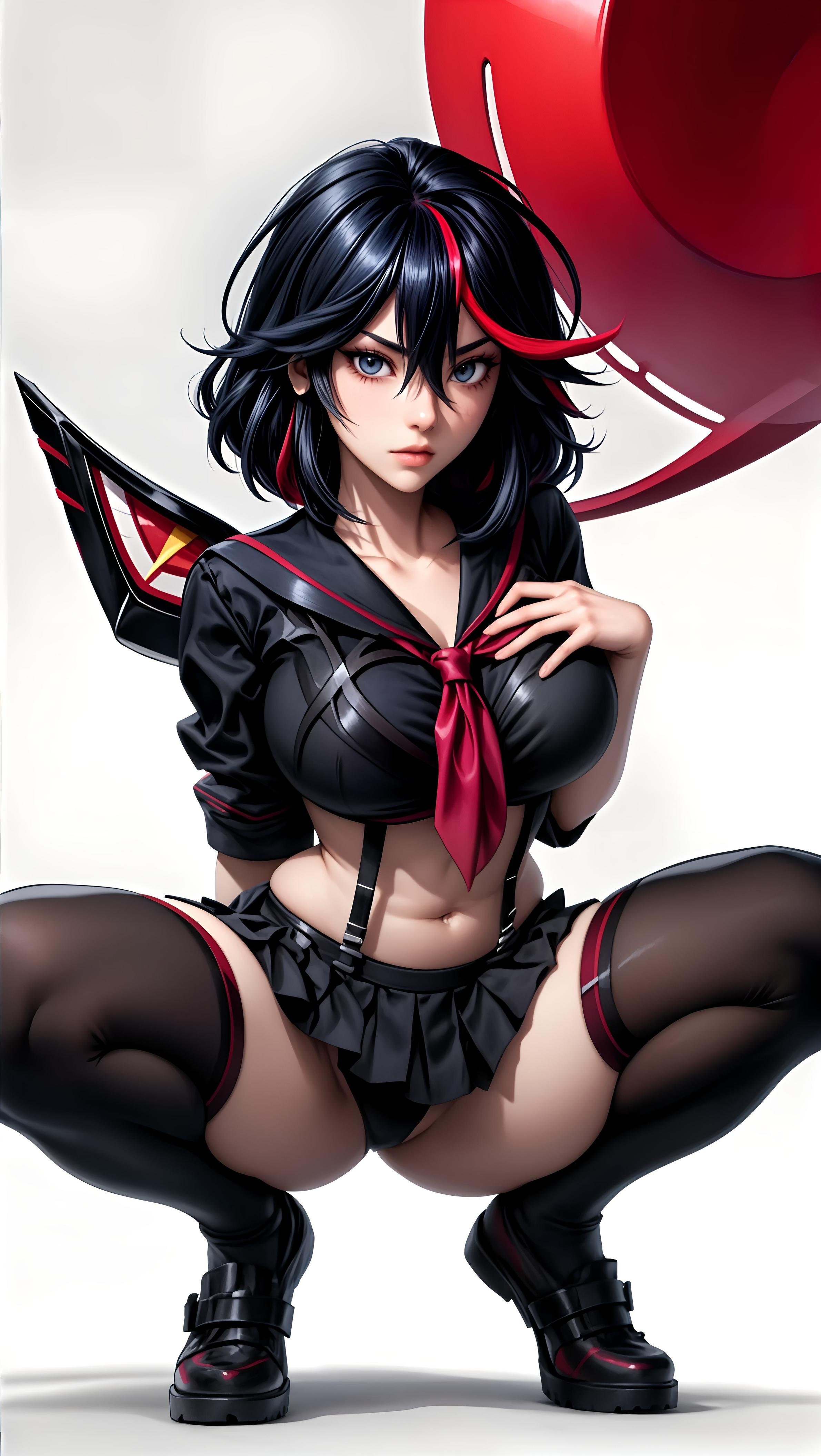 AI生成的動漫少女 - 斬服少女 缠流子：制服白絲巨乳露點 露穴束縛裸拍 41P
