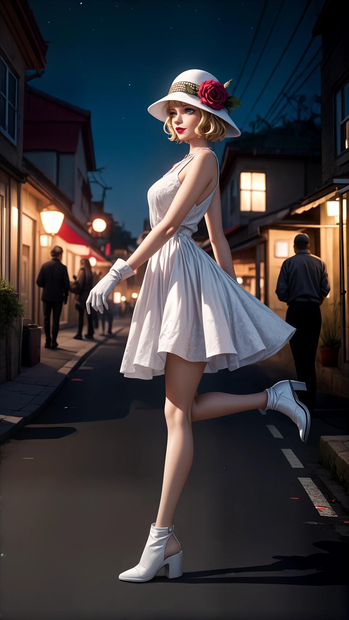 AI生成的動漫女孩 - 海賊王 斯圖西：紅裙白裙比基尼翹臀 跑車美腿 57P
