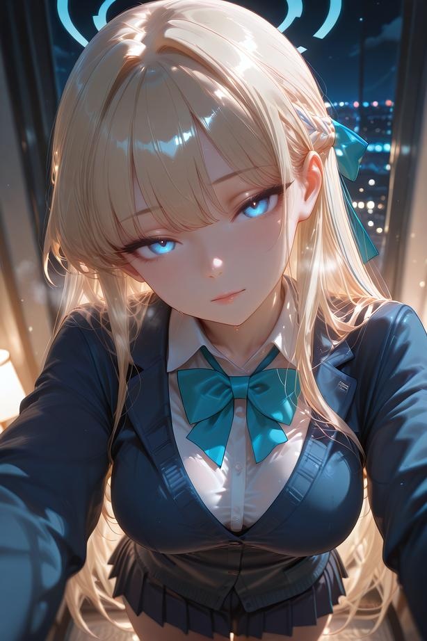 「AI 生成的動漫女孩 - 碧藍檔案 飛鳥馬時：學生裝緊身衣美腿翹臀 露穴巨乳 168P」