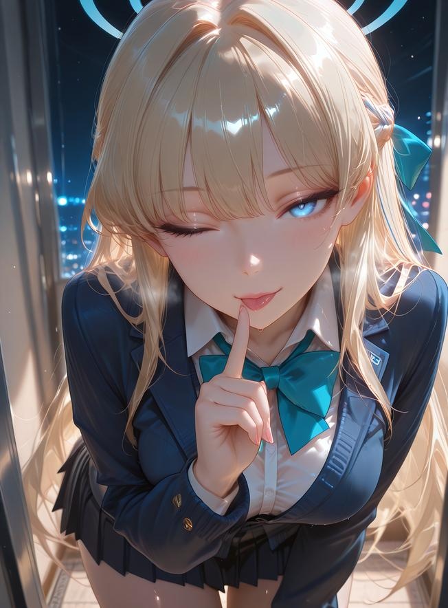 「AI 生成的動漫女孩 - 碧藍檔案 飛鳥馬時：學生裝緊身衣美腿翹臀 露穴巨乳 168P」