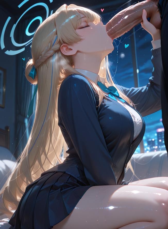 Cô Gái Anime Tạo Bởi AI - 碧蓝档案 飞鸟马时: Trang Phục Học Sinh, Đùi Dài, Mông Nảy Nở, Ngực Khủng 168P