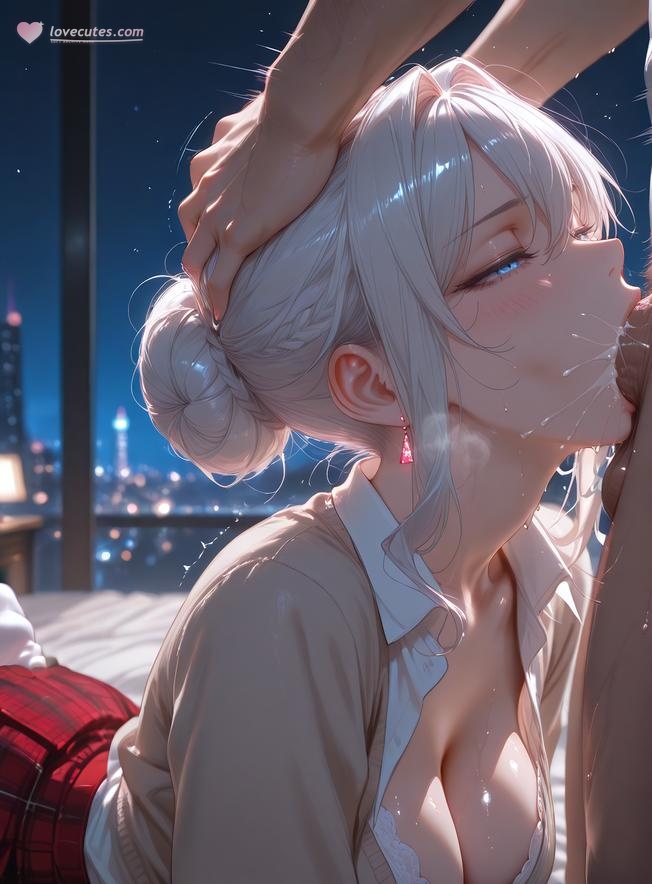 AI Generated Anime Girl - Scarlet El Vandimion: School Uniform, White Shirt, Busty, Red Skirt, Mirror Selfie 162P