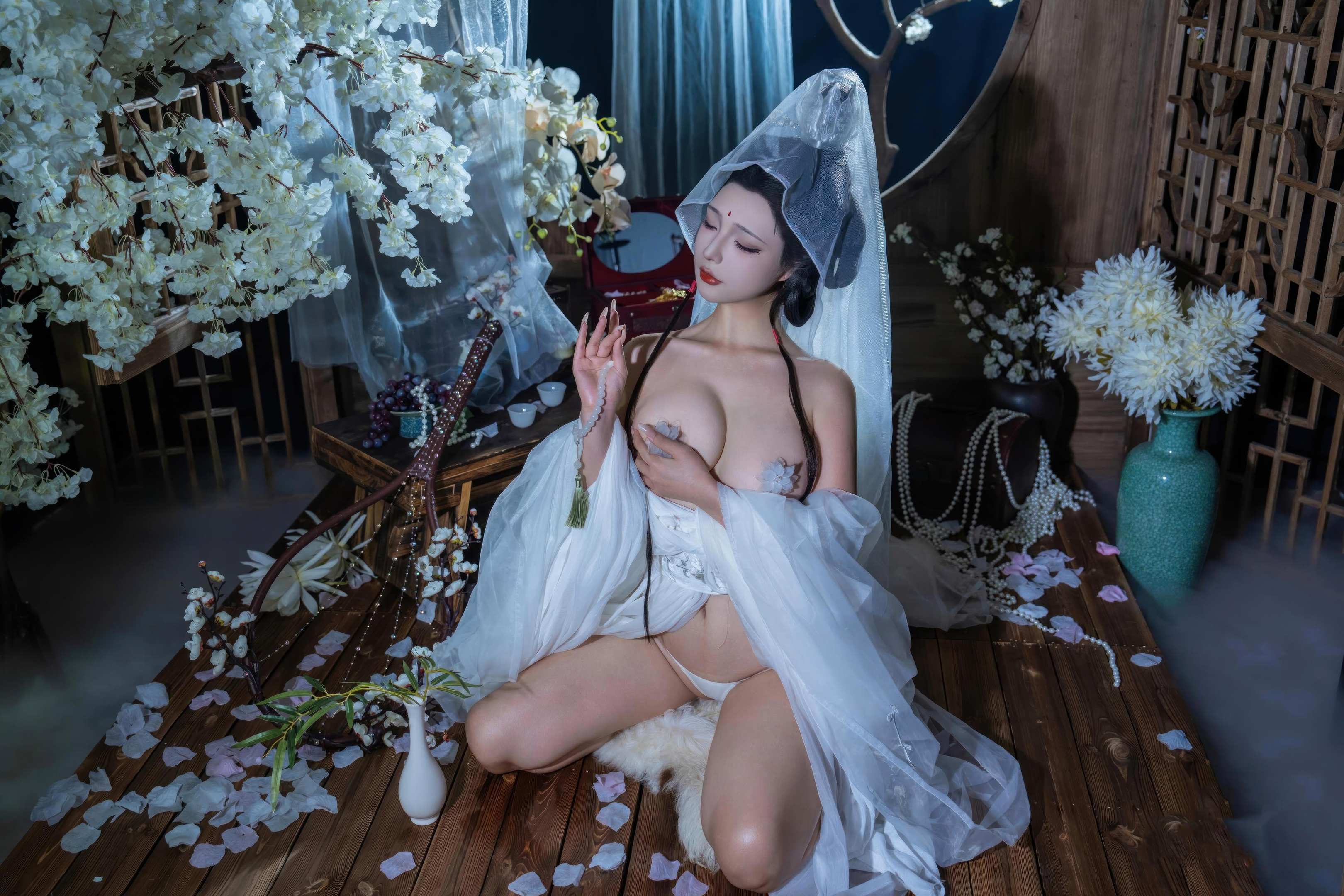 [私房] yuuhui玉匯 - 欲觀音：白紗觀音露點露穴 佛堂裸身大尺度 135P1V
