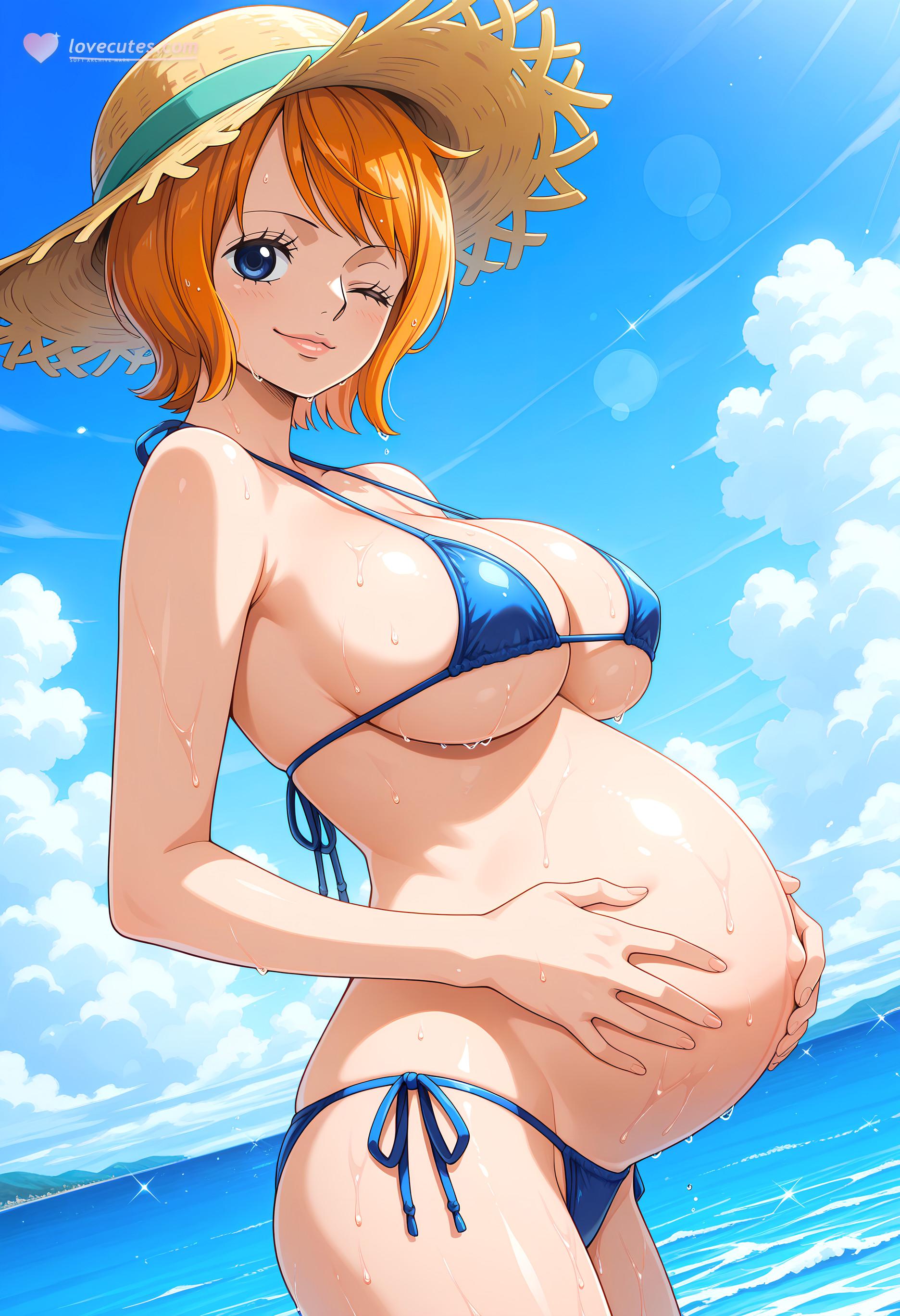 Cô Gái Anime Tạo Ra Bằng AI - Hải Tặc Vương Kẻ Lừa Đảo: Tóc Cam Kính Bảo Hộ Ngực Khủng Váy Ngắn Tất Đen 246P