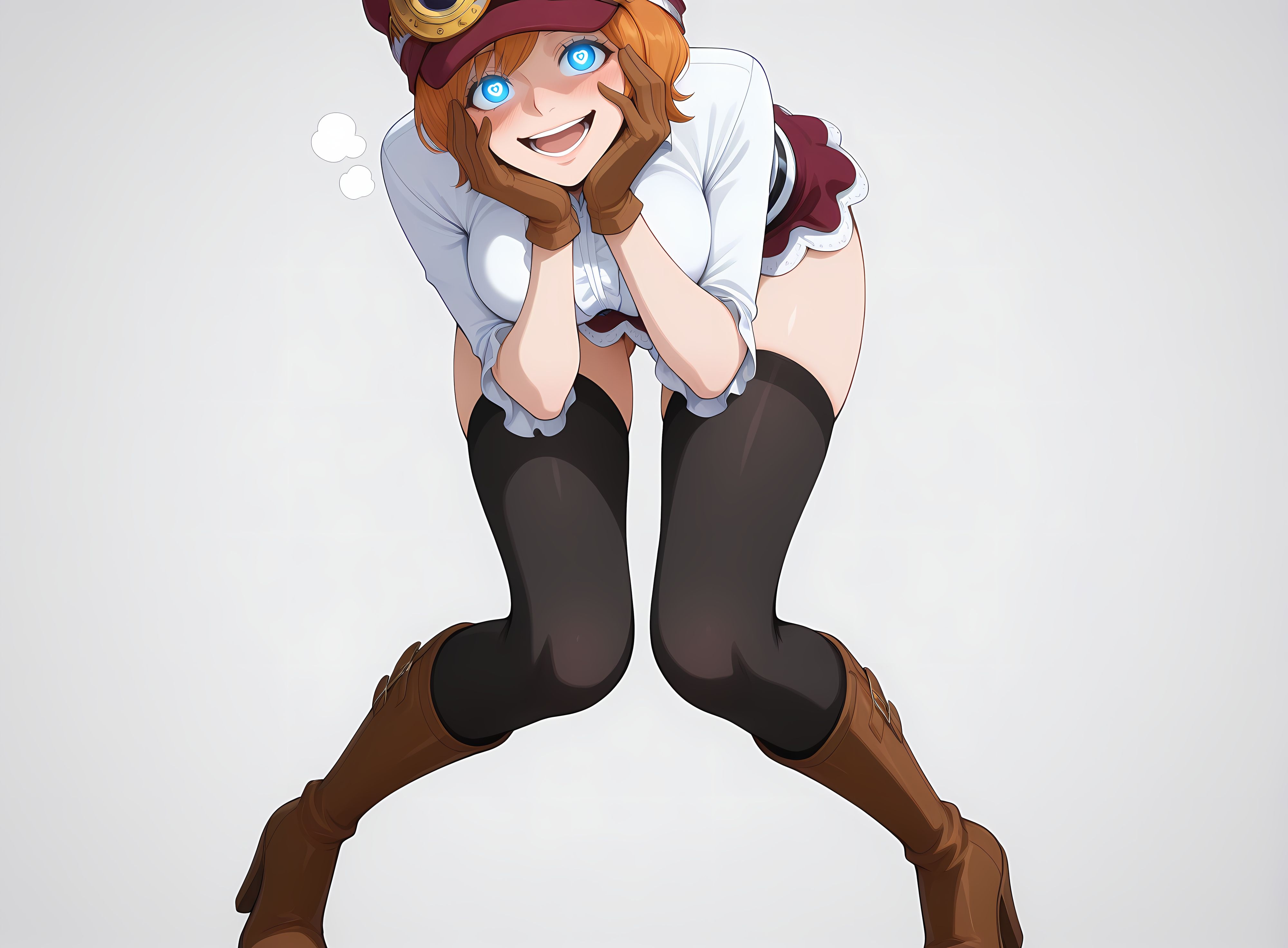 Cô Gái Anime Tạo Ra Bằng AI - Hải Tặc Vương Kẻ Lừa Đảo: Tóc Cam Kính Bảo Hộ Ngực Khủng Váy Ngắn Tất Đen 246P