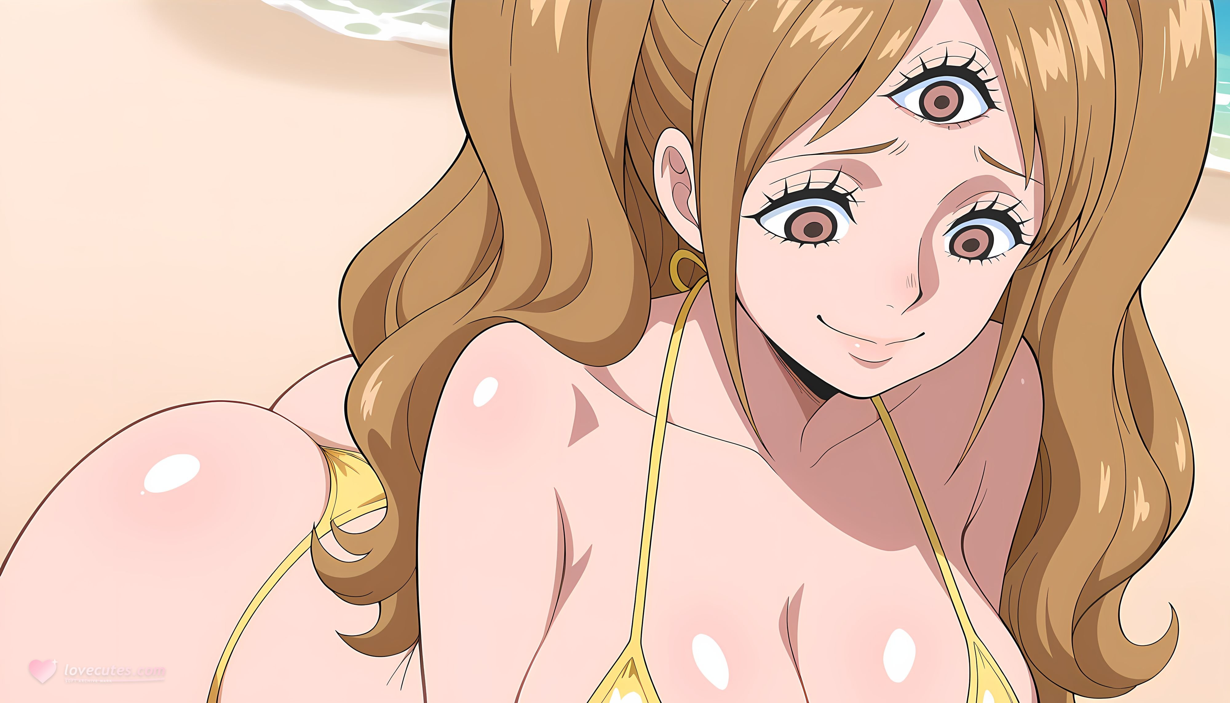 AI Generated Anime Girl - 海贼王 夏洛特·布琳：双马尾爆乳白虎湿身 泳装露点 391P