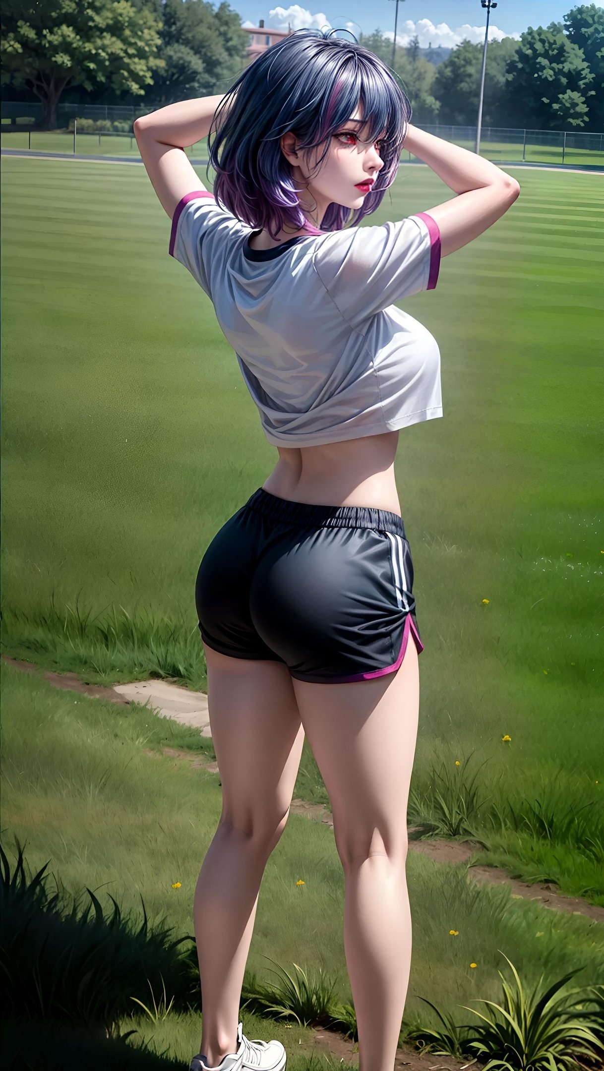 AI生成的動漫女孩 - Vermeil：夜巷綁縛巨乳翹臀 黑髮美腿 63P