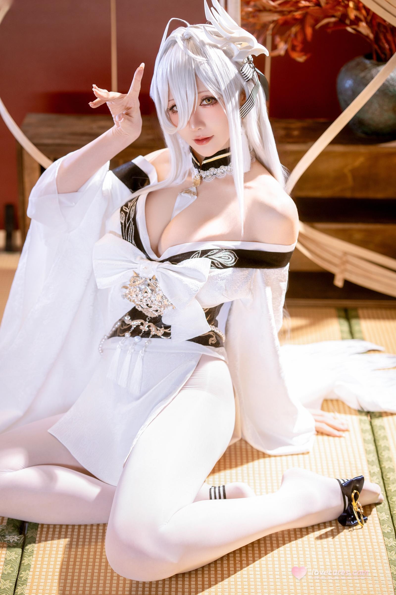 [costume] Hoshilily - Bạch Phượng: Tóc Trắng, Gió Xanh, Ngực Khủng, Chân Dài Gợi Cảm 59P