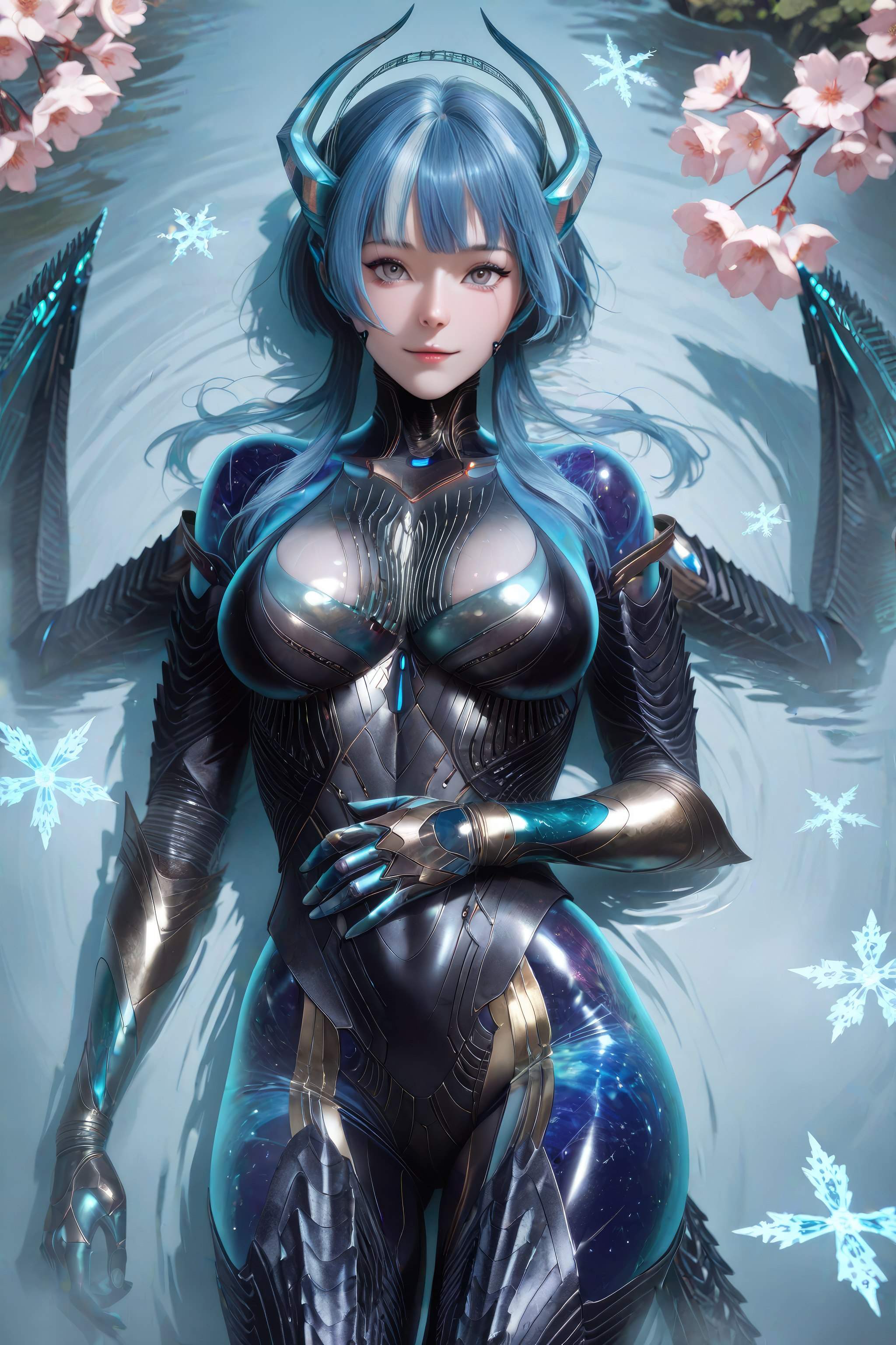 AI生成アニメ少女 - 吞噬星空 巴巴塔：青髪ドラゴン角メカ巨乳 龍翼露穴 999P