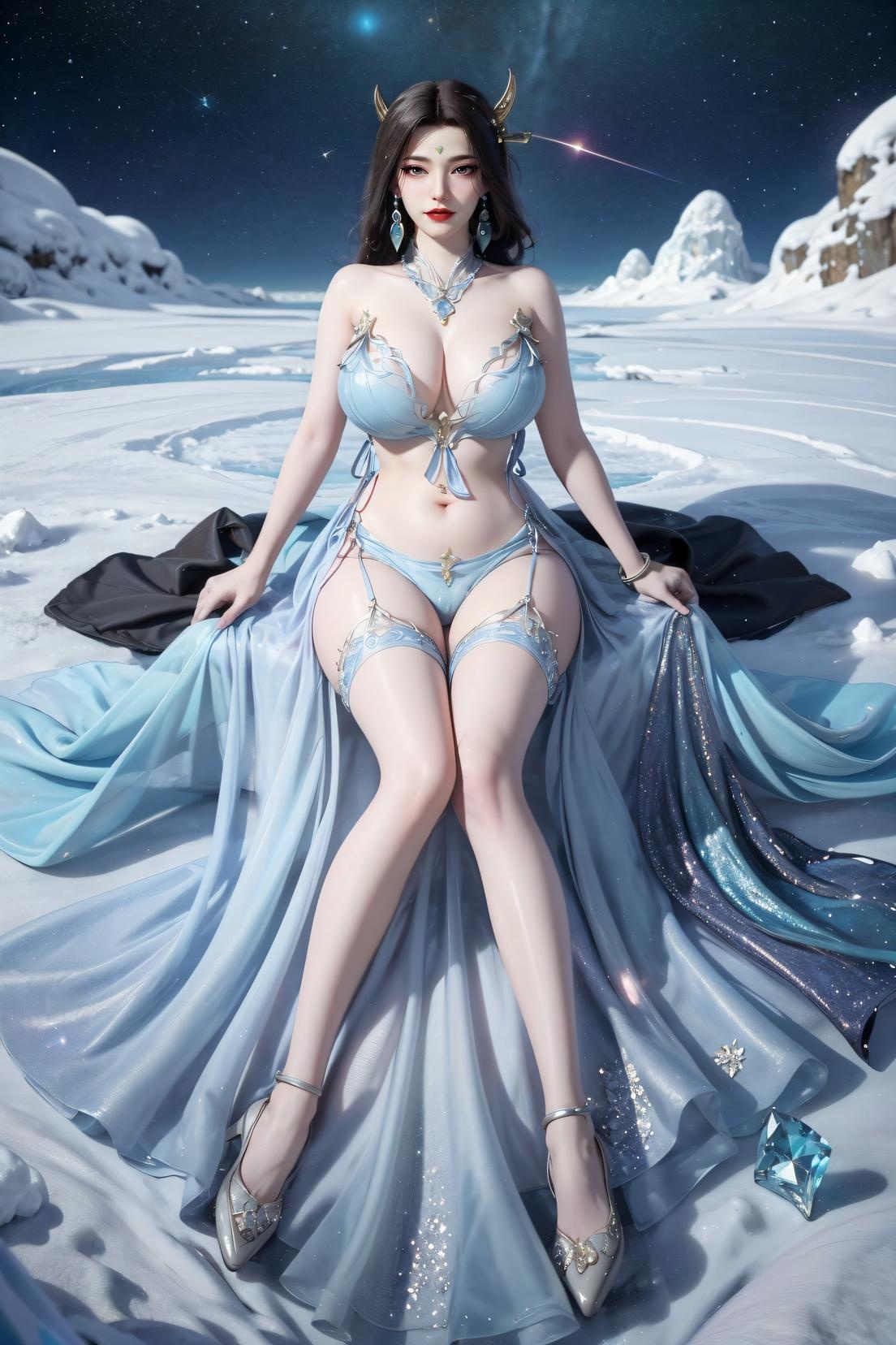 AI 生成的動漫女孩 - 姮娥：月宮輕紗巨乳翹臀 高跟美腿 111P