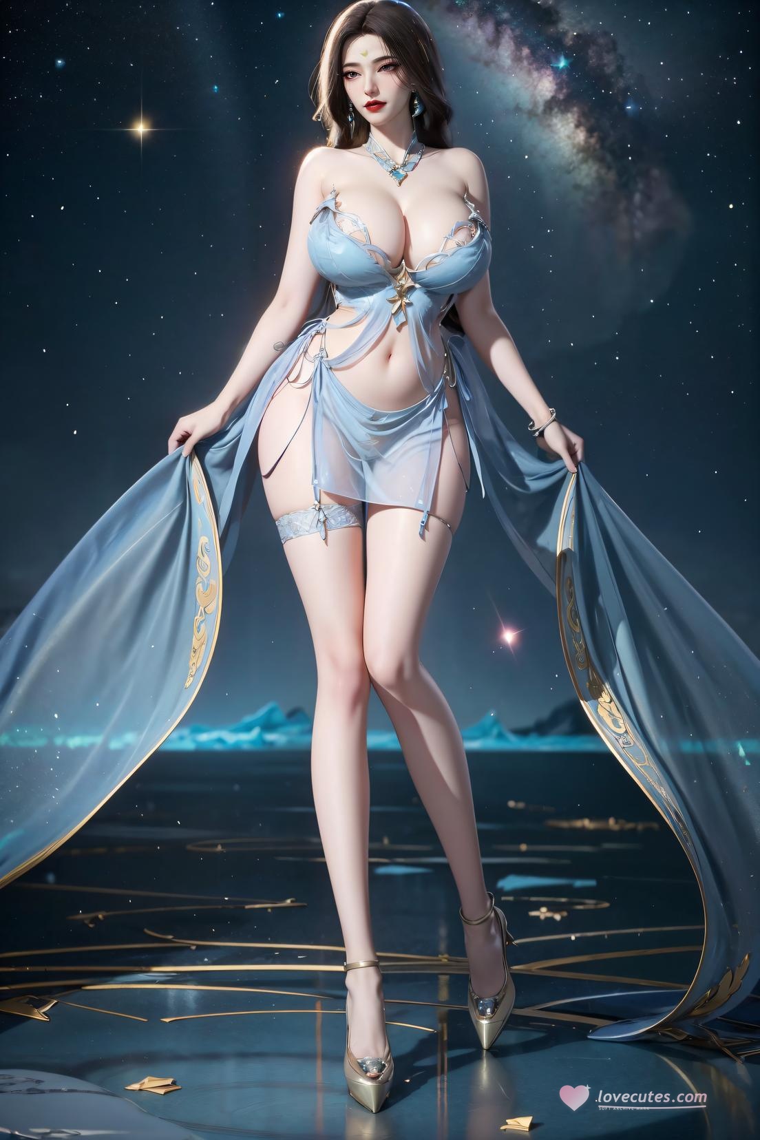 Cô Gái Anime Tạo Bởi AI - 姮娥: Vẻ Đẹp Gợi Cảm Với Đùi Cao Gót 111P