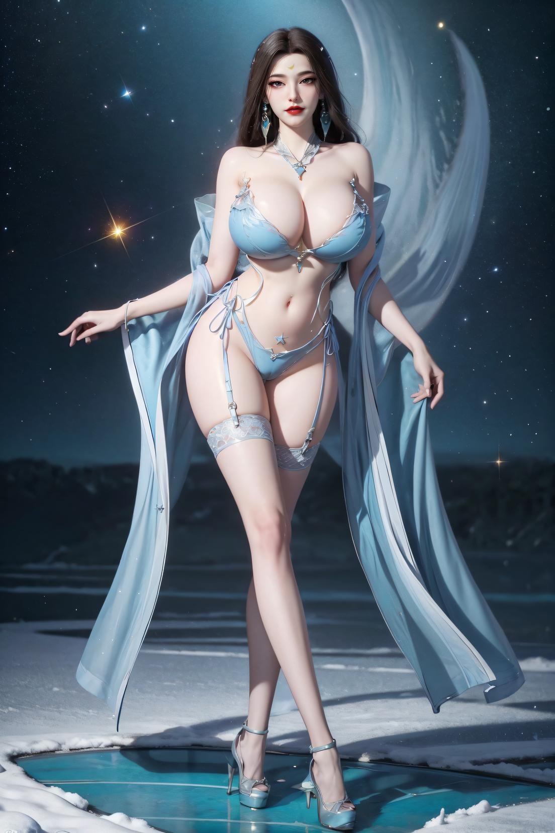 Cô Gái Anime Tạo Bởi AI - 姮娥: Vẻ Đẹp Gợi Cảm Với Đùi Cao Gót 111P