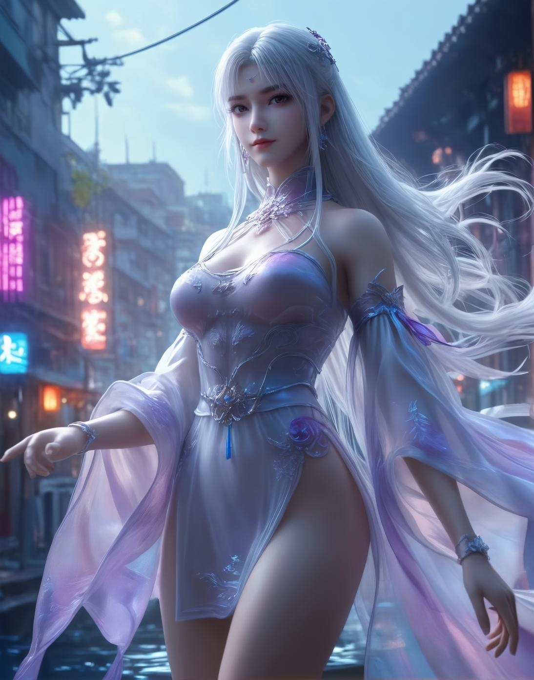 AI生成的動漫女孩 - 小醫仙與古風美女：溫泉濕身巨乳露穴 雙主題合集 153P