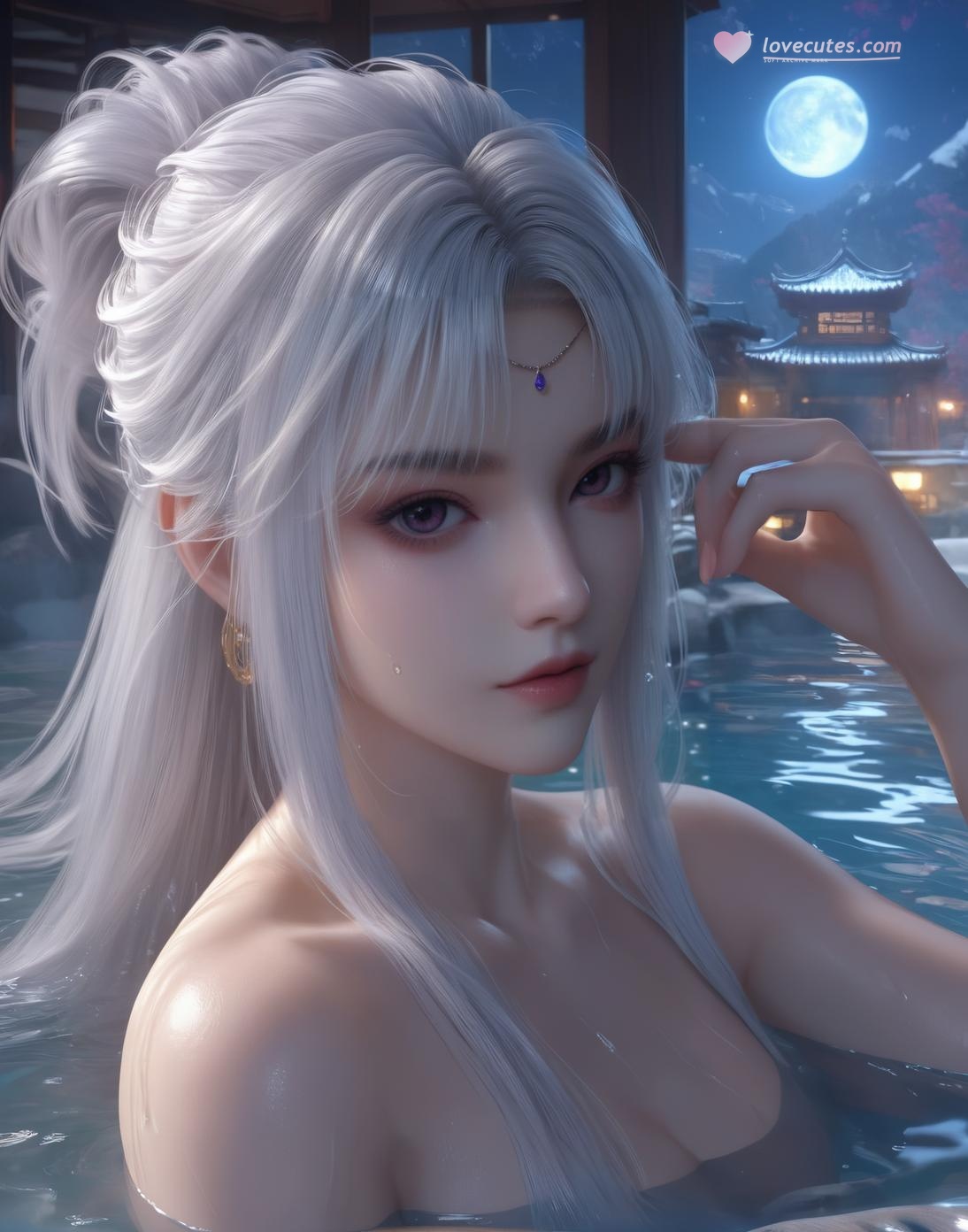 Cô Gái Anime Tạo Bởi AI - 小医仙与古风美女：Tắm Suối Nước Nóng Với Vòng Một Khủng - Bộ Sưu Tập Hai Chủ Đề 153P