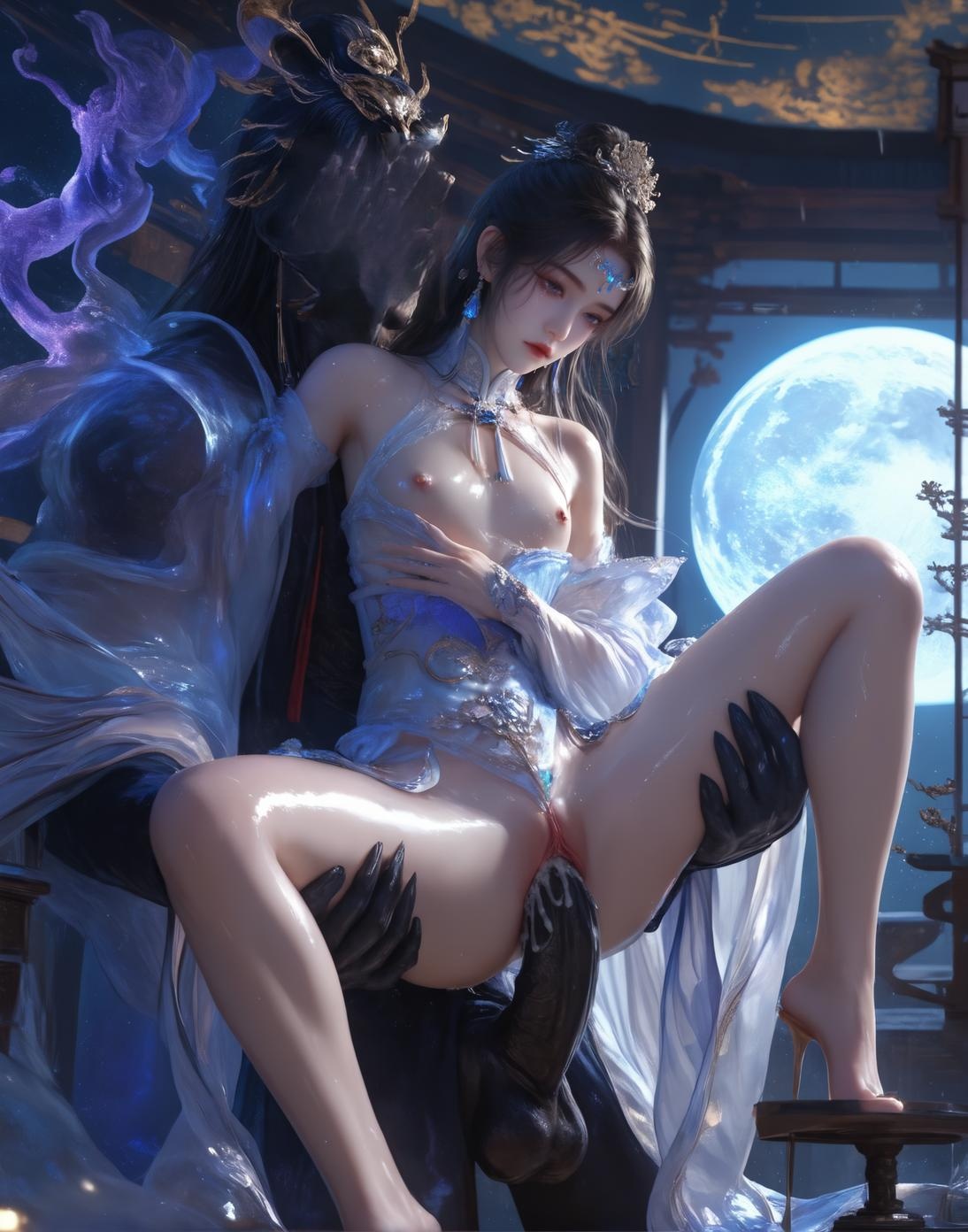 Cô Gái Anime Tạo Bởi AI - 小医仙与古风美女：Tắm Suối Nước Nóng Với Vòng Một Khủng - Bộ Sưu Tập Hai Chủ Đề 153P