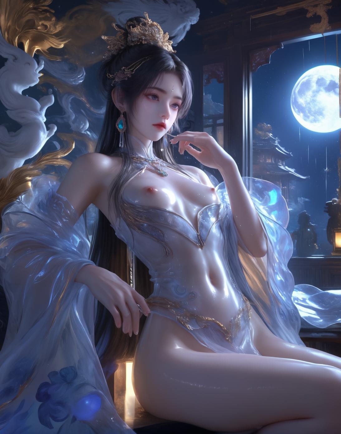 Cô Gái Anime Tạo Bởi AI - 小医仙与古风美女：Tắm Suối Nước Nóng Với Vòng Một Khủng - Bộ Sưu Tập Hai Chủ Đề 153P