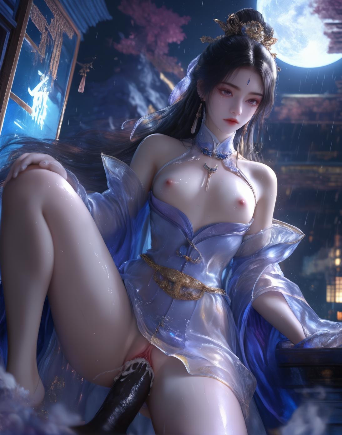 Cô Gái Anime Tạo Bởi AI - 小医仙与古风美女：Tắm Suối Nước Nóng Với Vòng Một Khủng - Bộ Sưu Tập Hai Chủ Đề 153P