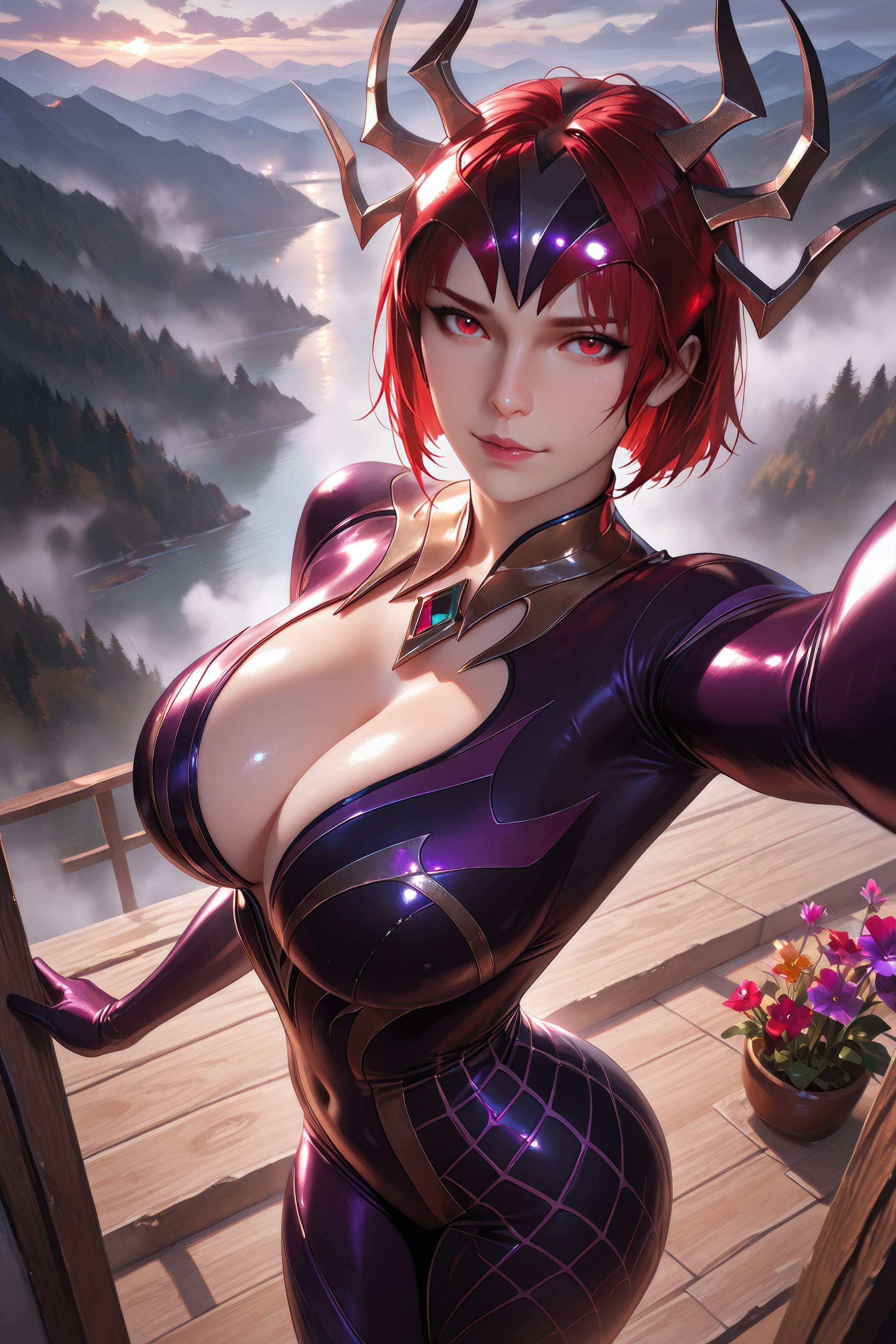 Cô Gái Anime Tạo Ra Bằng AI - 斗罗大陆 Nhện Nữ: Áo Chật Đỏ, Ngực Khủng, Mông Cong, Chân Đẹp 1087P