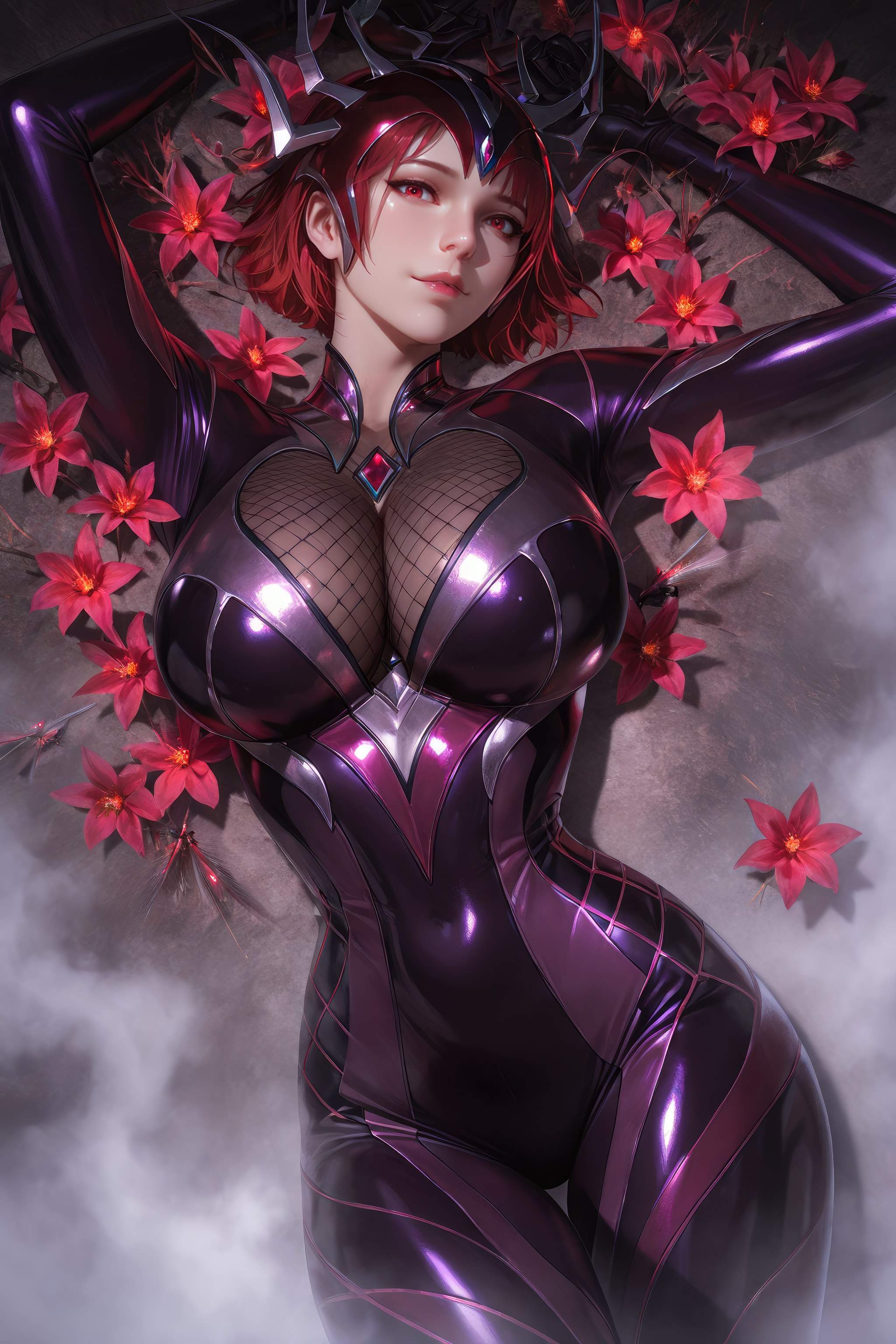 Cô Gái Anime Tạo Ra Bằng AI - 斗罗大陆 Nhện Nữ: Áo Chật Đỏ, Ngực Khủng, Mông Cong, Chân Đẹp 1087P