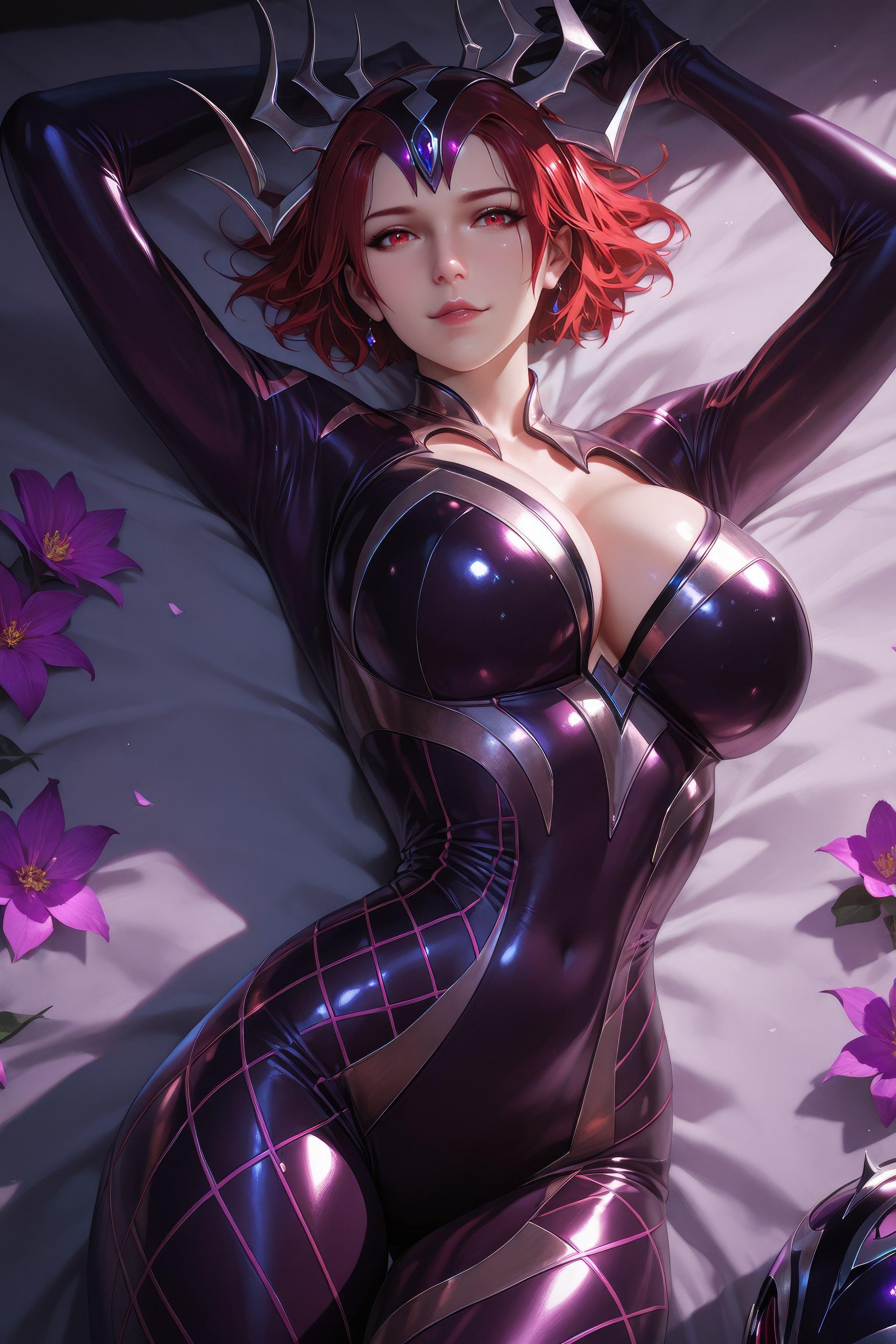 AI生成動漫女孩 - 斗羅大陸 蜘蛛女：紅髮緊身衣巨乳露穴 翹臀美腿 1087P