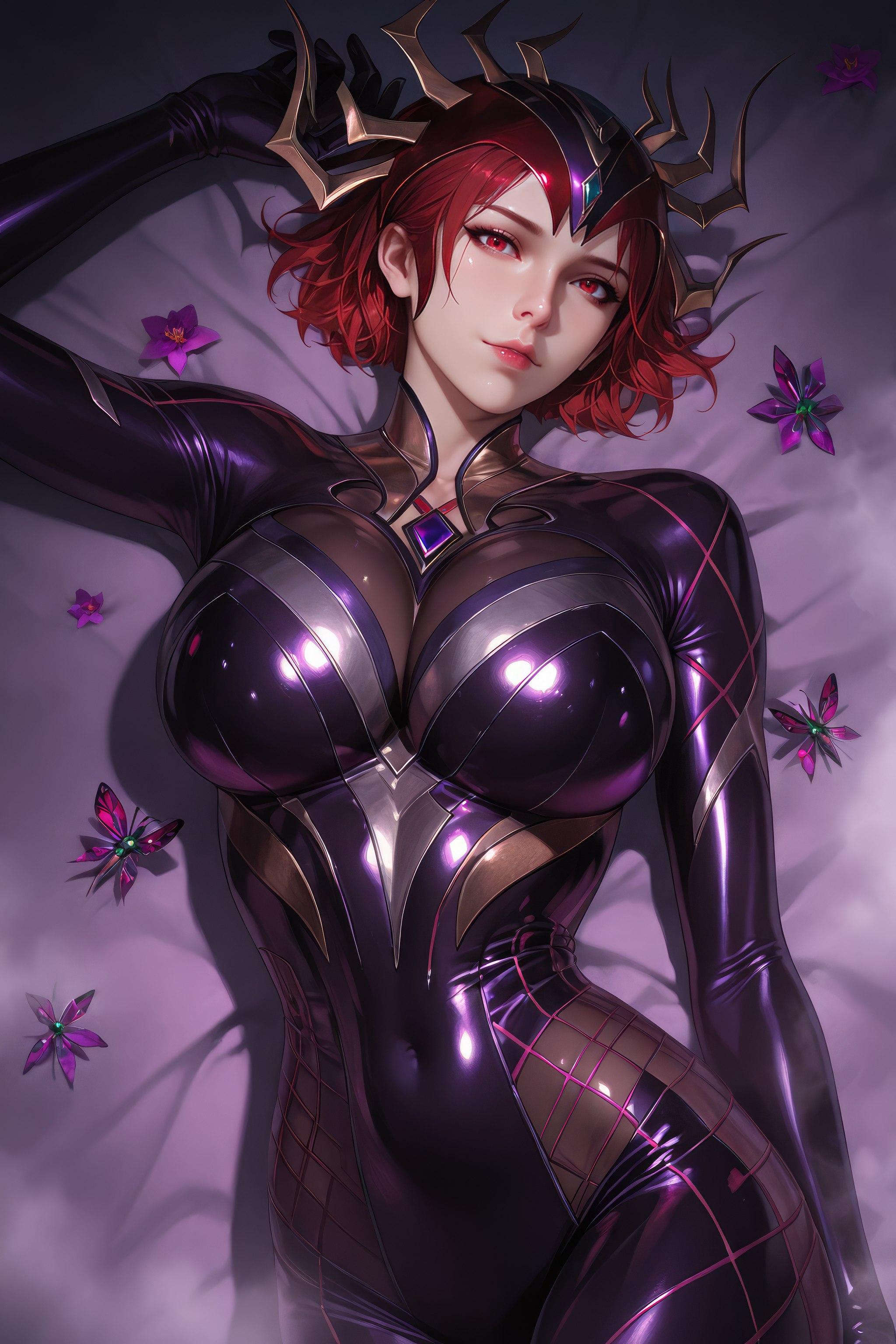AI生成動漫女孩 - 斗羅大陸 蜘蛛女：紅髮緊身衣巨乳露穴 翹臀美腿 1087P