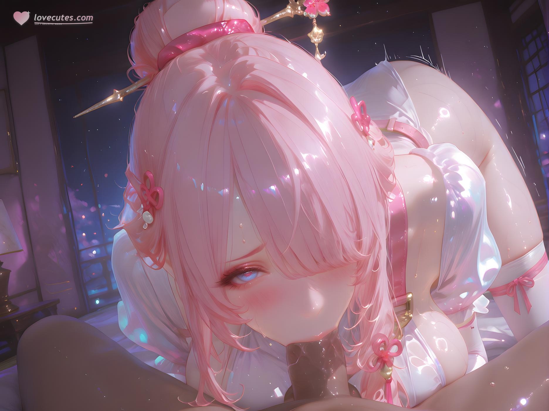AI生成アニメ少女 - 席比雅：粉髪と風巨乳露点 白虎交合 137P