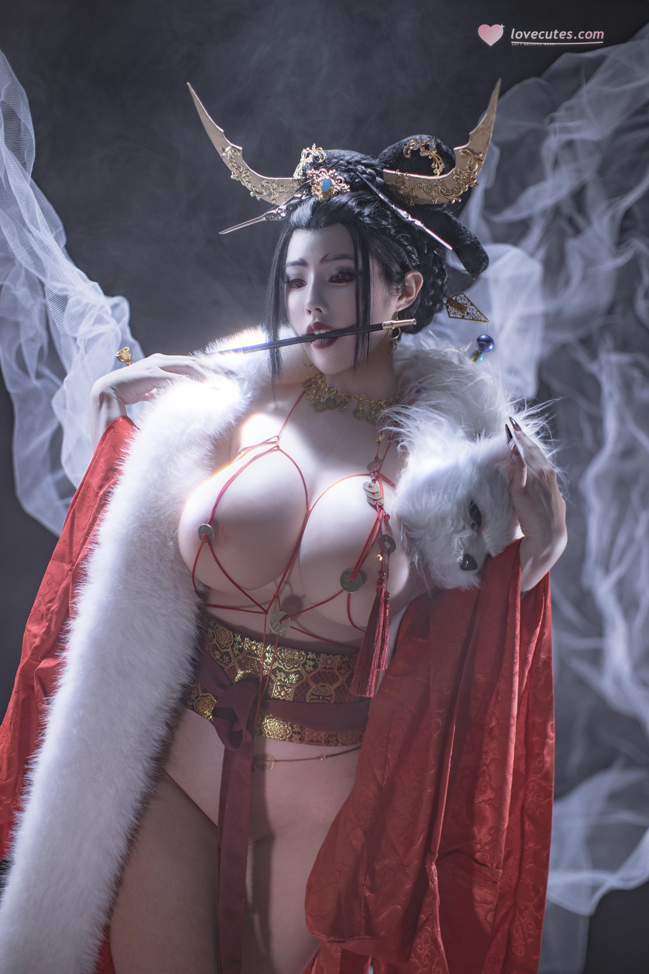 [私房] titi - 無常狐：紅衣狐妖巨乳露穴 東方大尺度 90P