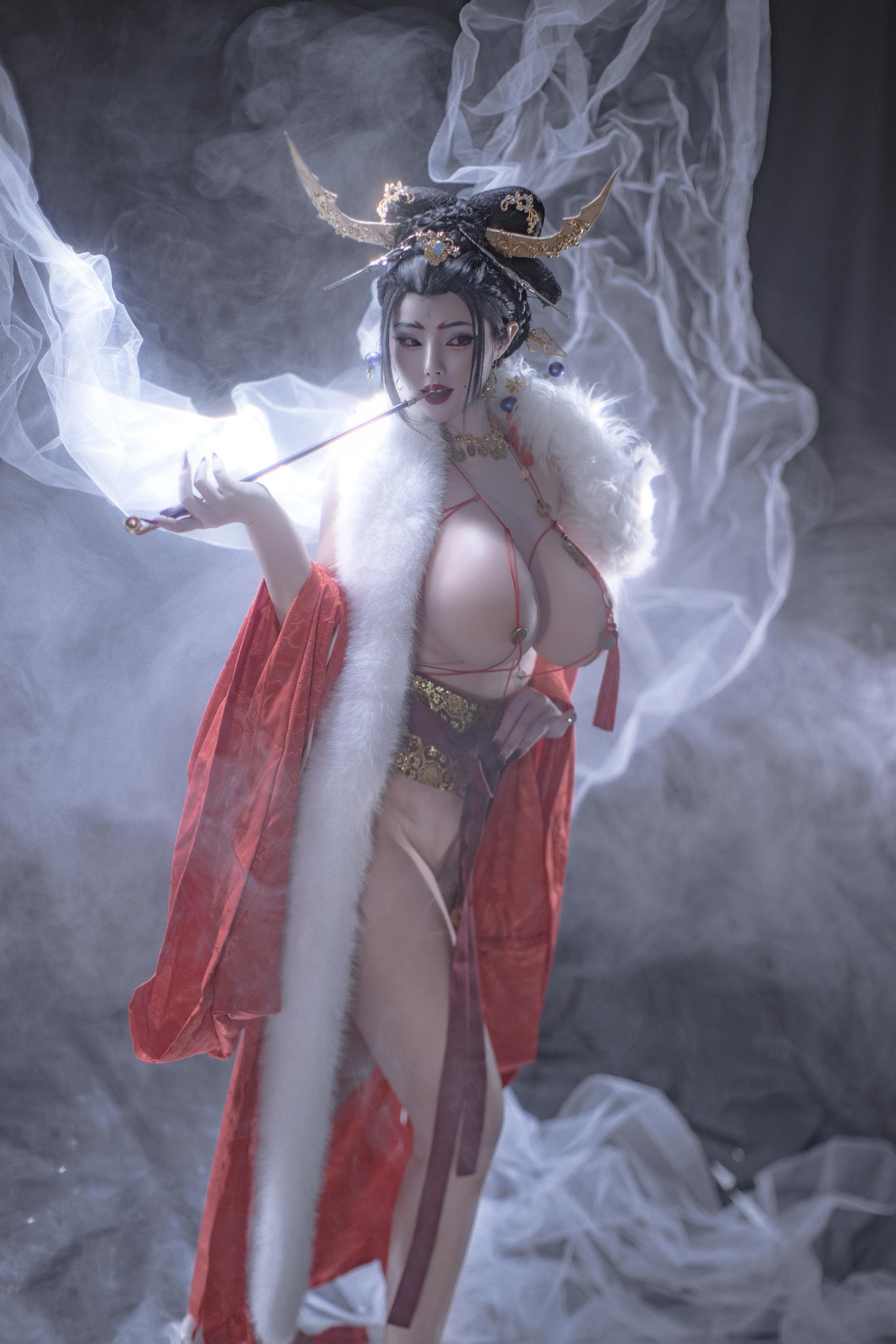 [私房] titi - 無常狐：紅衣狐妖巨乳露穴 東方大尺度 90P