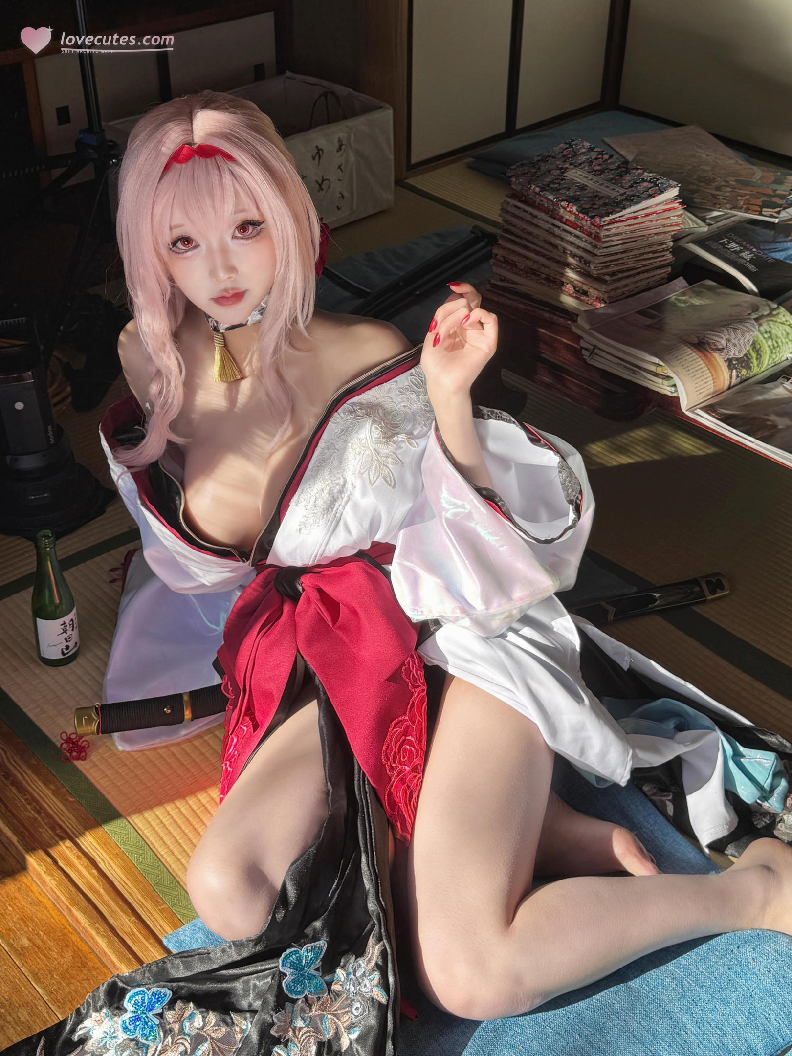 [costume] 切切celia - Nikke勝利女神 暗影 憧憬の花：粉髪と風露肩、巨乳長腿の再現 39P