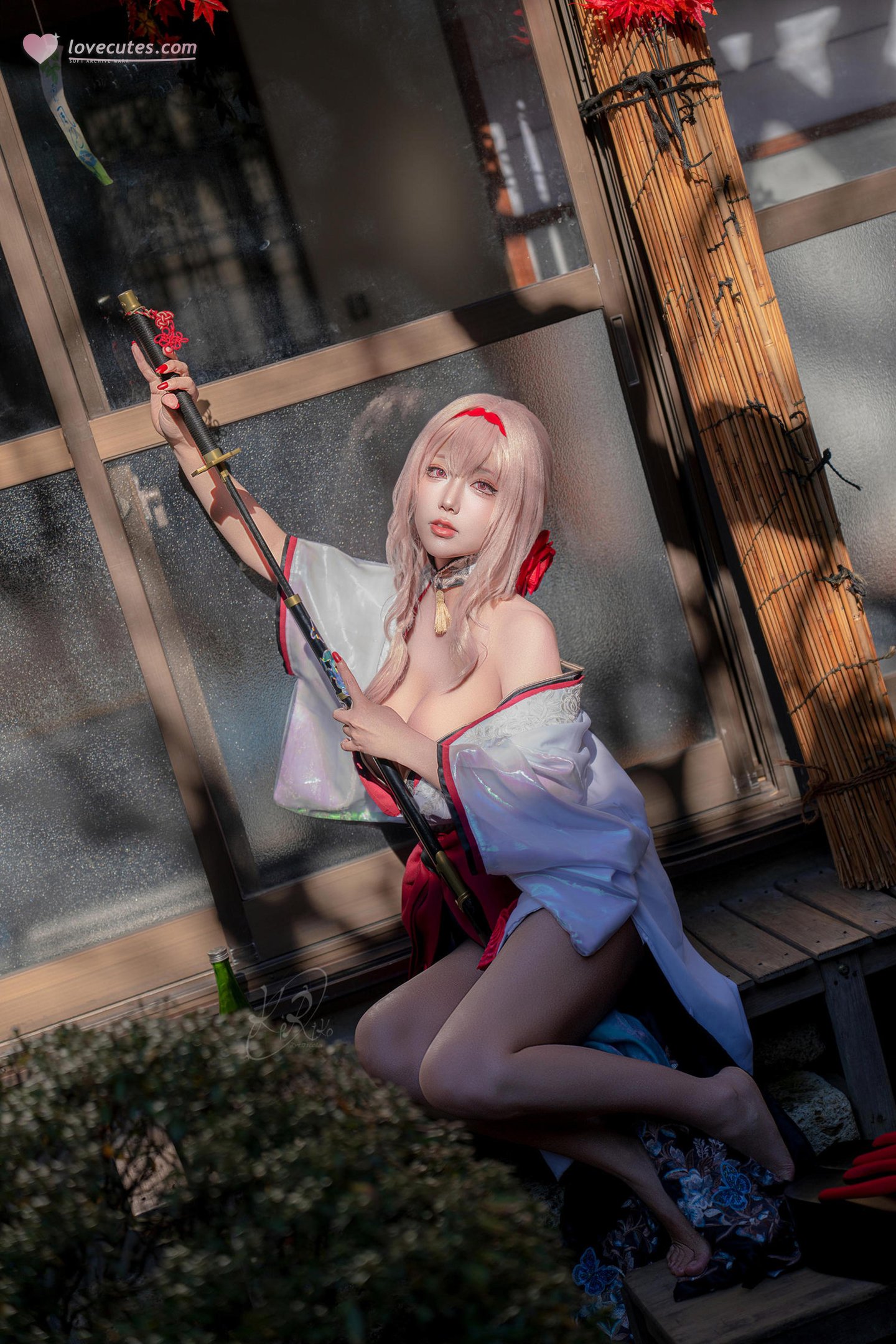 [costume] 切切celia - Nikke勝利女神 暗影 憧憬の花：粉髪と風露肩、巨乳長腿の再現 39P