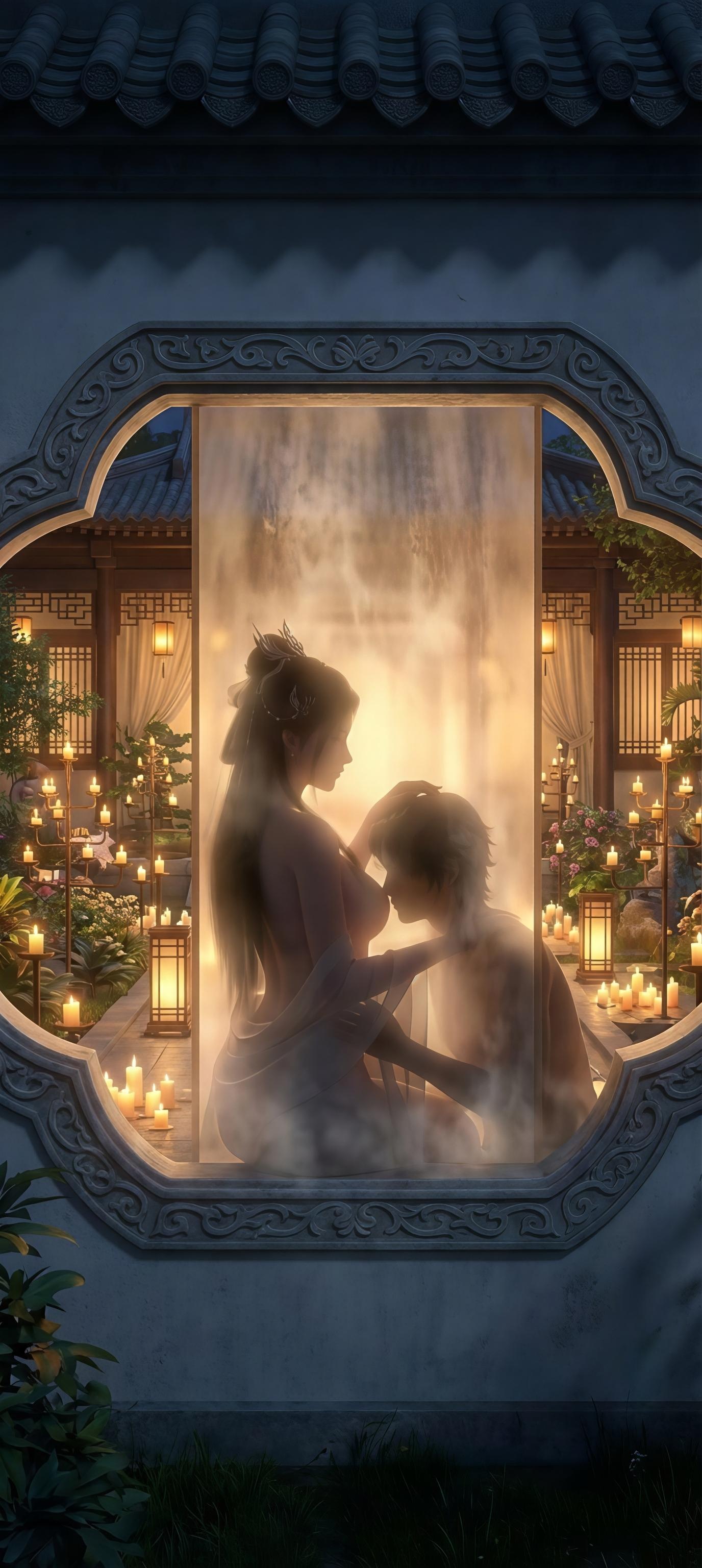 Cô Gái Anime Tạo Ra Bởi AI - 陆雪琪 月文心: Váy Trắng Cổ Điển, Ngực Khủng, Hở Điểm Nhạy, Khu Vườn Giao Hợp 96P