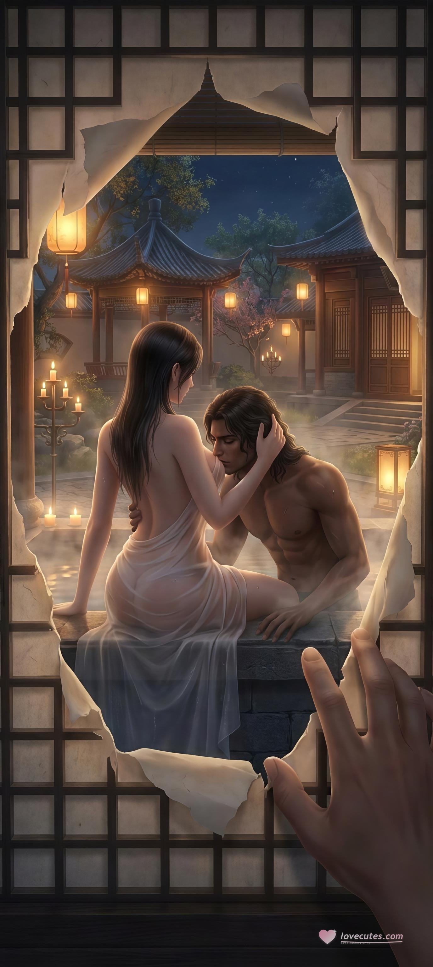 Cô Gái Anime Tạo Ra Bởi AI - 陆雪琪 月文心: Váy Trắng Cổ Điển, Ngực Khủng, Hở Điểm Nhạy, Khu Vườn Giao Hợp 96P