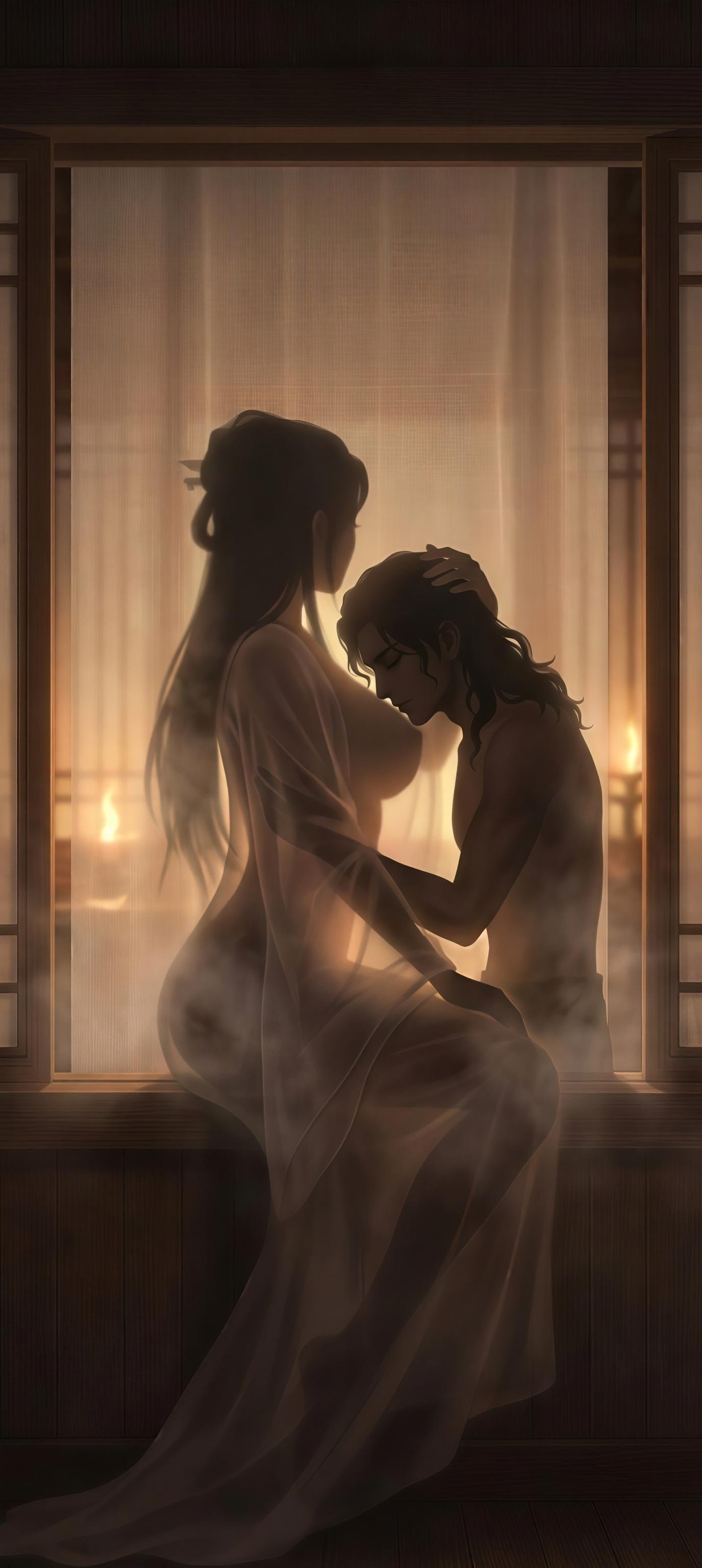 AI生成アニメ少女 - 陸雪琪 月文心：白い古風の巨乳露点庭院交合 96P
